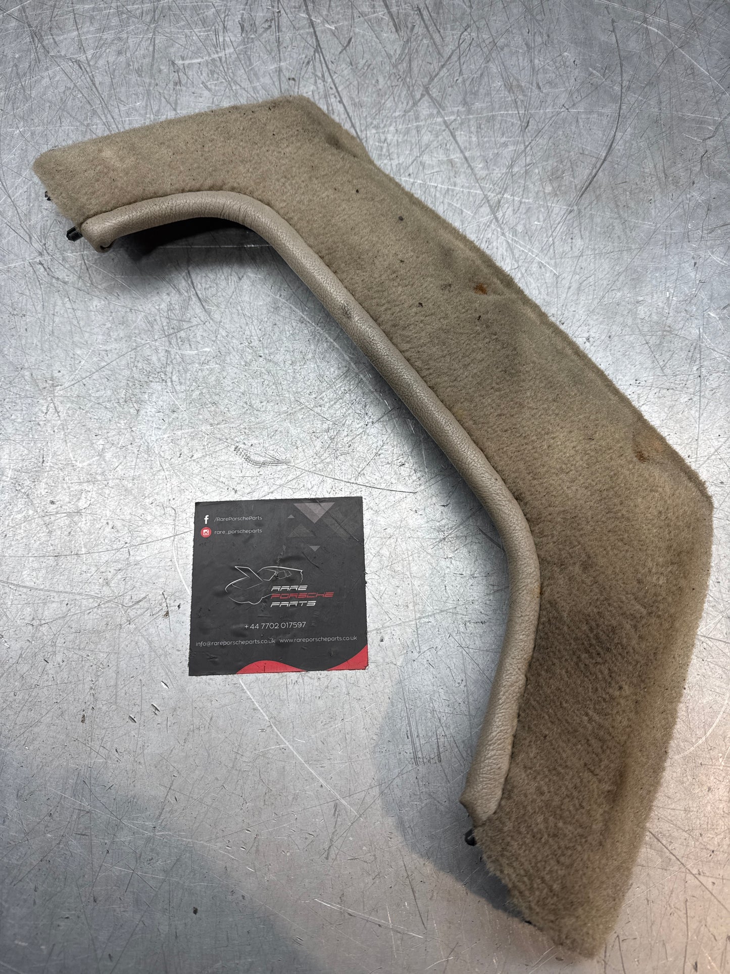 924/944 right, driver side cream carpeted door pocket, used 477867134