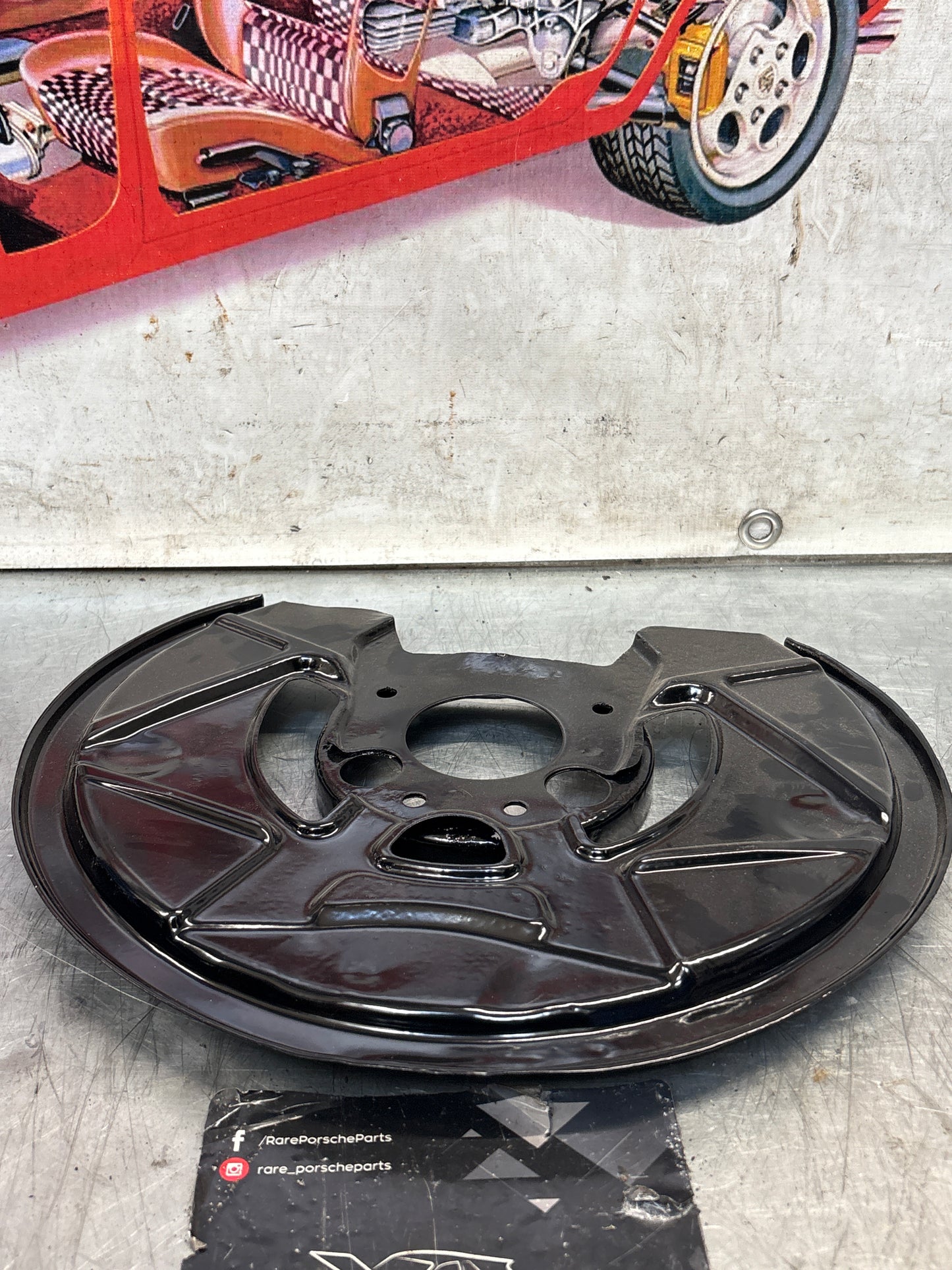 Porsche 924S 944 front disc dust backing plate, refurbished 94435180401