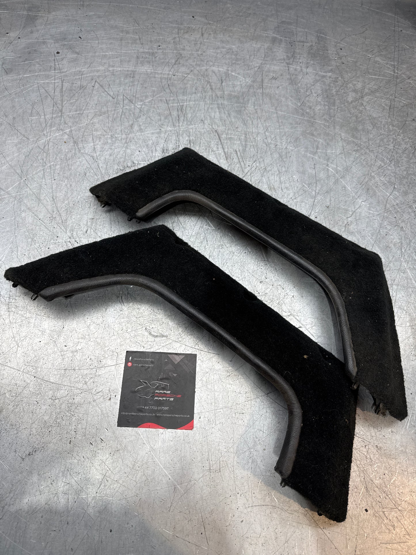 Porsche 924/944 early black door pockets, used