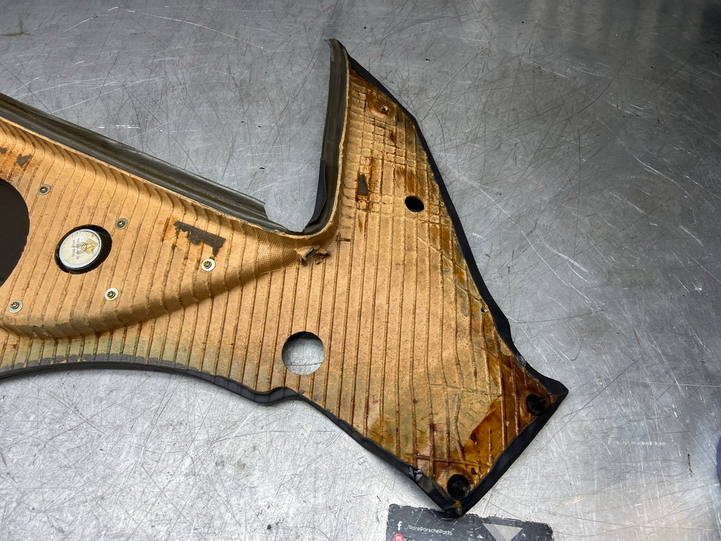 Porsche 944 Left Rear Quarter Trim Card, blue  - used 944555021 M490 sound pack