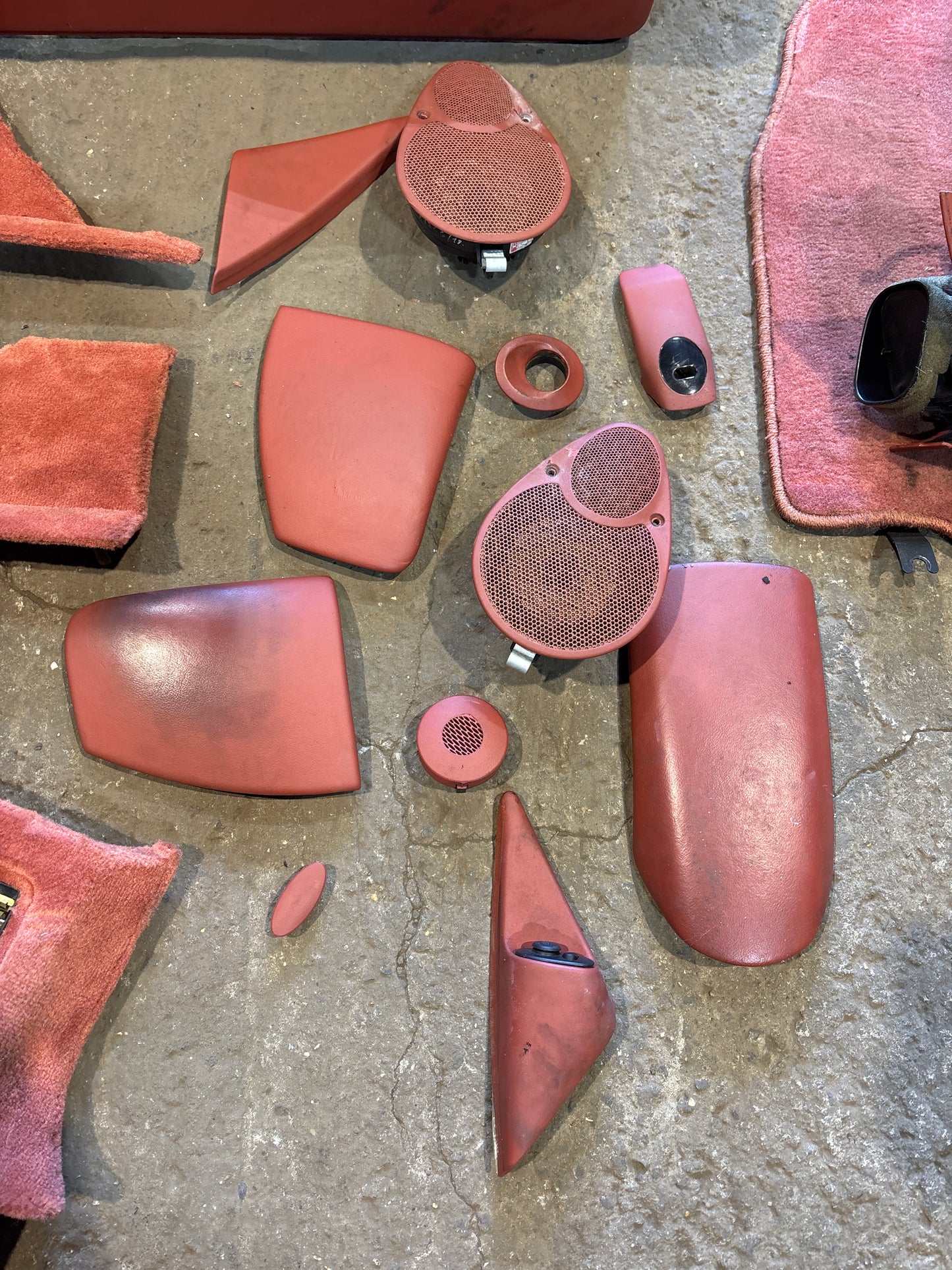 Porsche Boxster 986 complete red interior with Wingback sport seats, used, RHD car