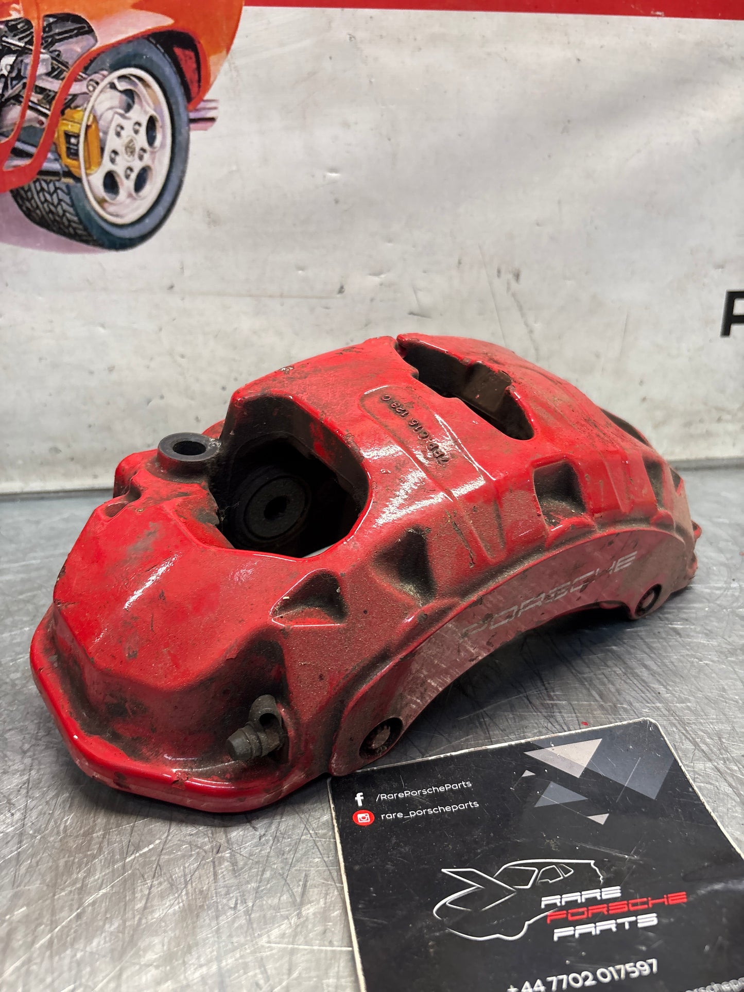 Porsche Panamera front left brake caliper, used 7PP615123C