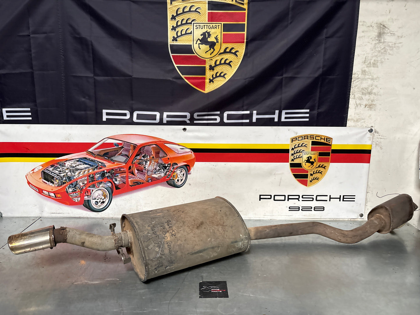 Porsche 944 S S2 genuine exhaust system rear muffler, used 94411104103