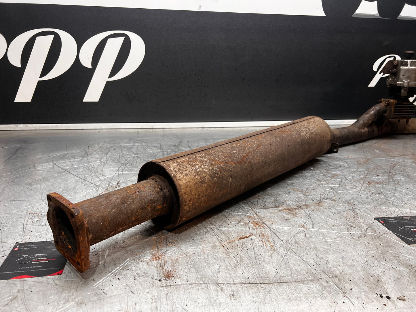 Porsche 924 Turbo exhaust silencer with wastegate 93111190500 93111190100 spares or repair