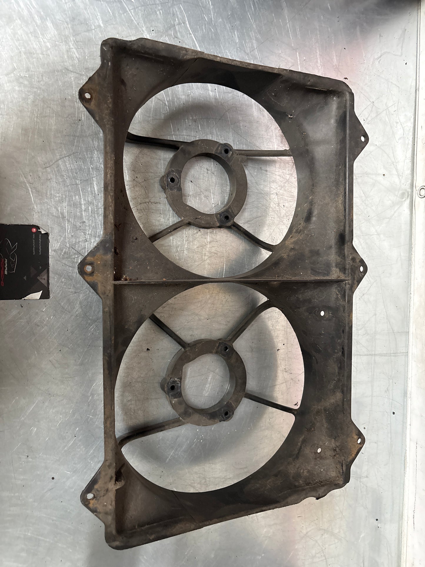 Porsche 924 / 924 Turbo / 944 twin radiator housing, used 477121207E / 477959455C