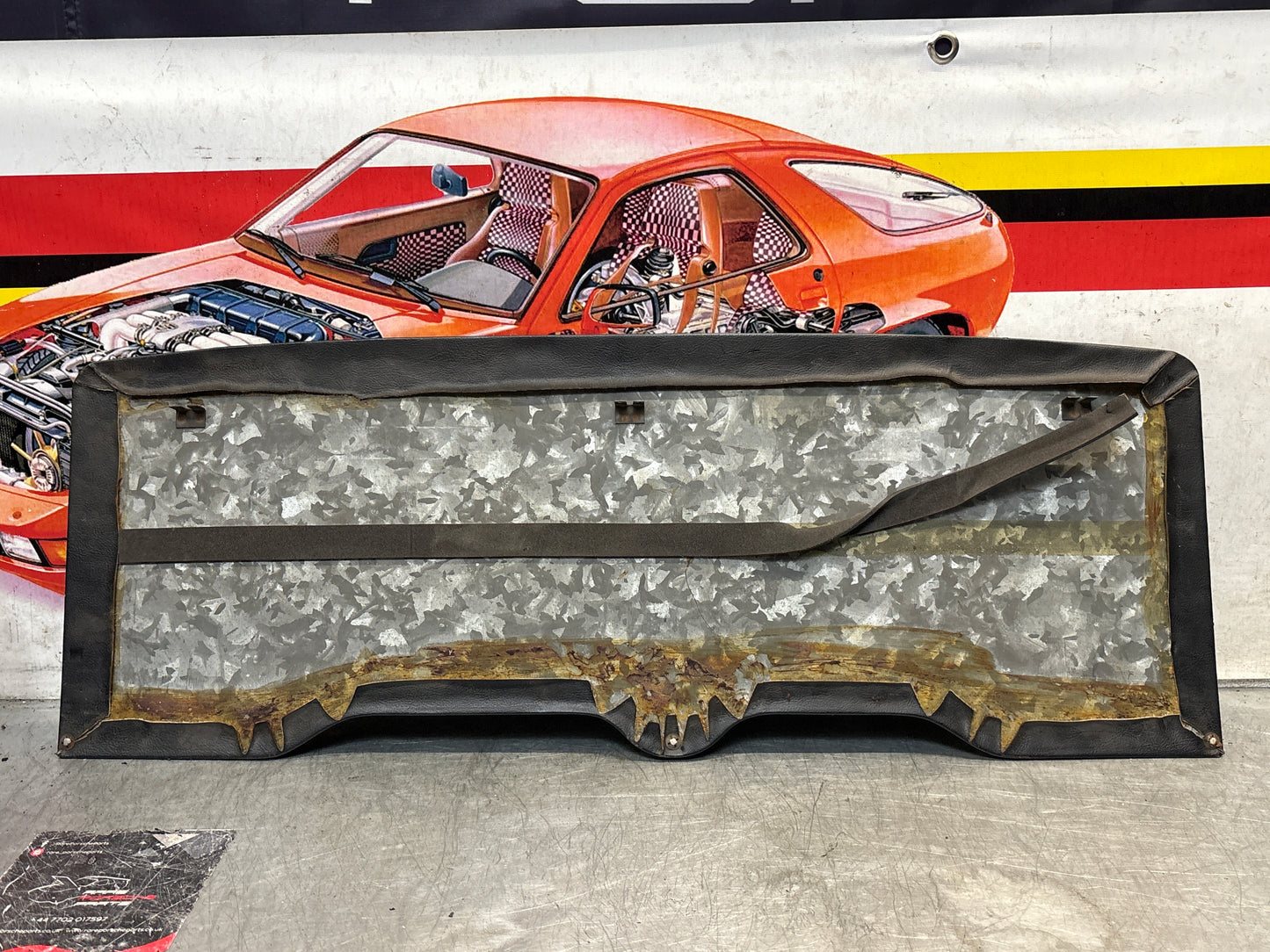 Porsche 928 sun roof headliner trim, black, used 92856406950KZ2