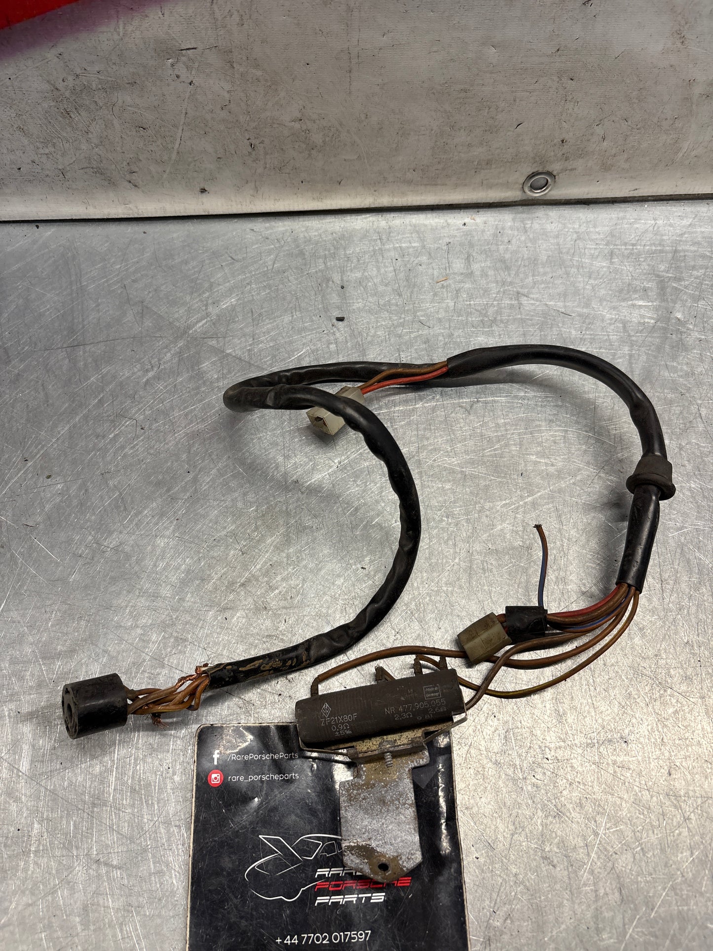 Porsche 924 944 fan motor resistor with wiring loom complete, 477959535 / 477971281 / 477905055 for spares or repair