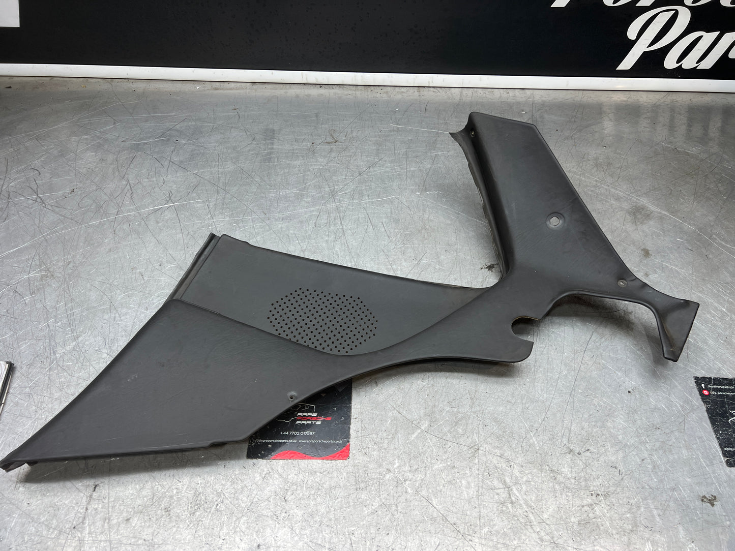 Porsche 944 black rear interior C Post trim card right side. Quarter panel trim used 944555022
