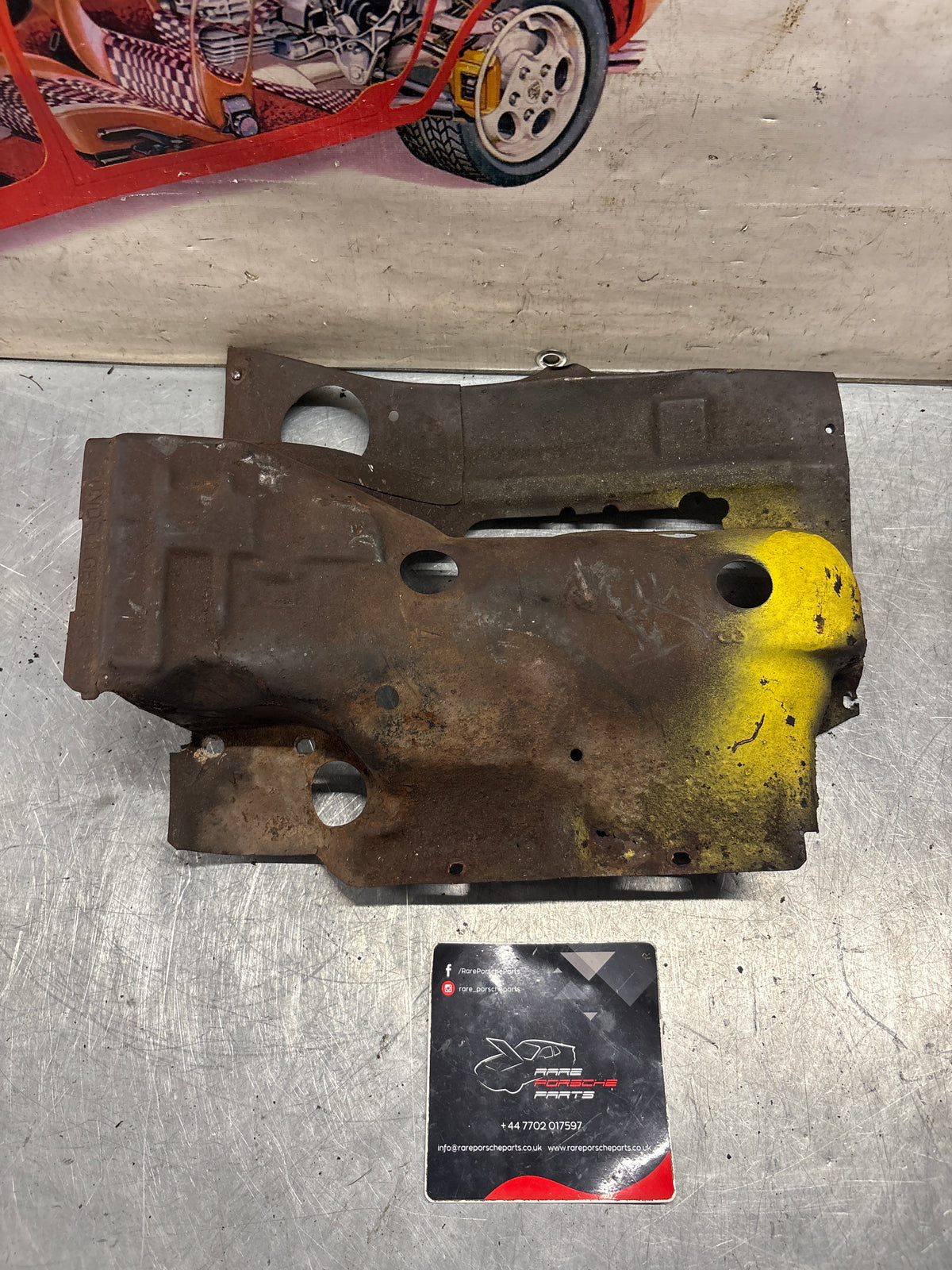 Porsche 914 cylinder cover heat shield, used 022119299A
