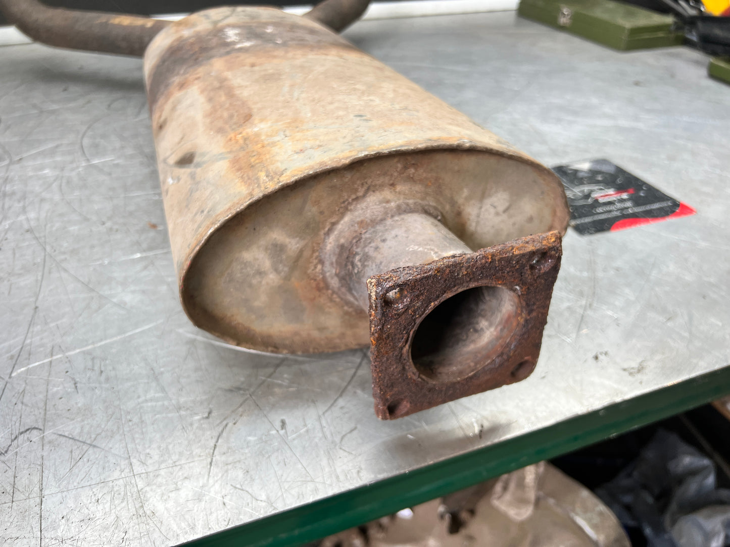 Porsche 928 front muffler, used 92811108207