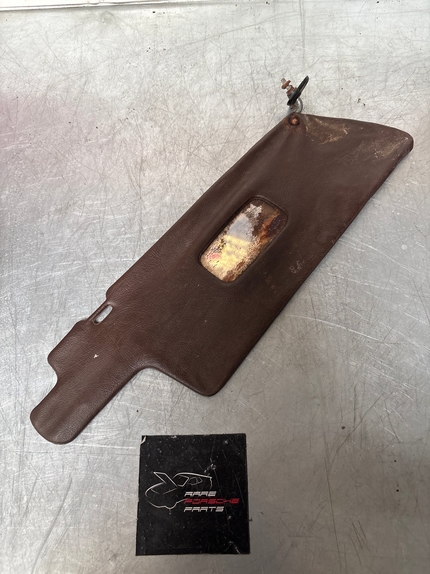 Porsche 924 944 right passenger side sun visor, brown, used 477857552