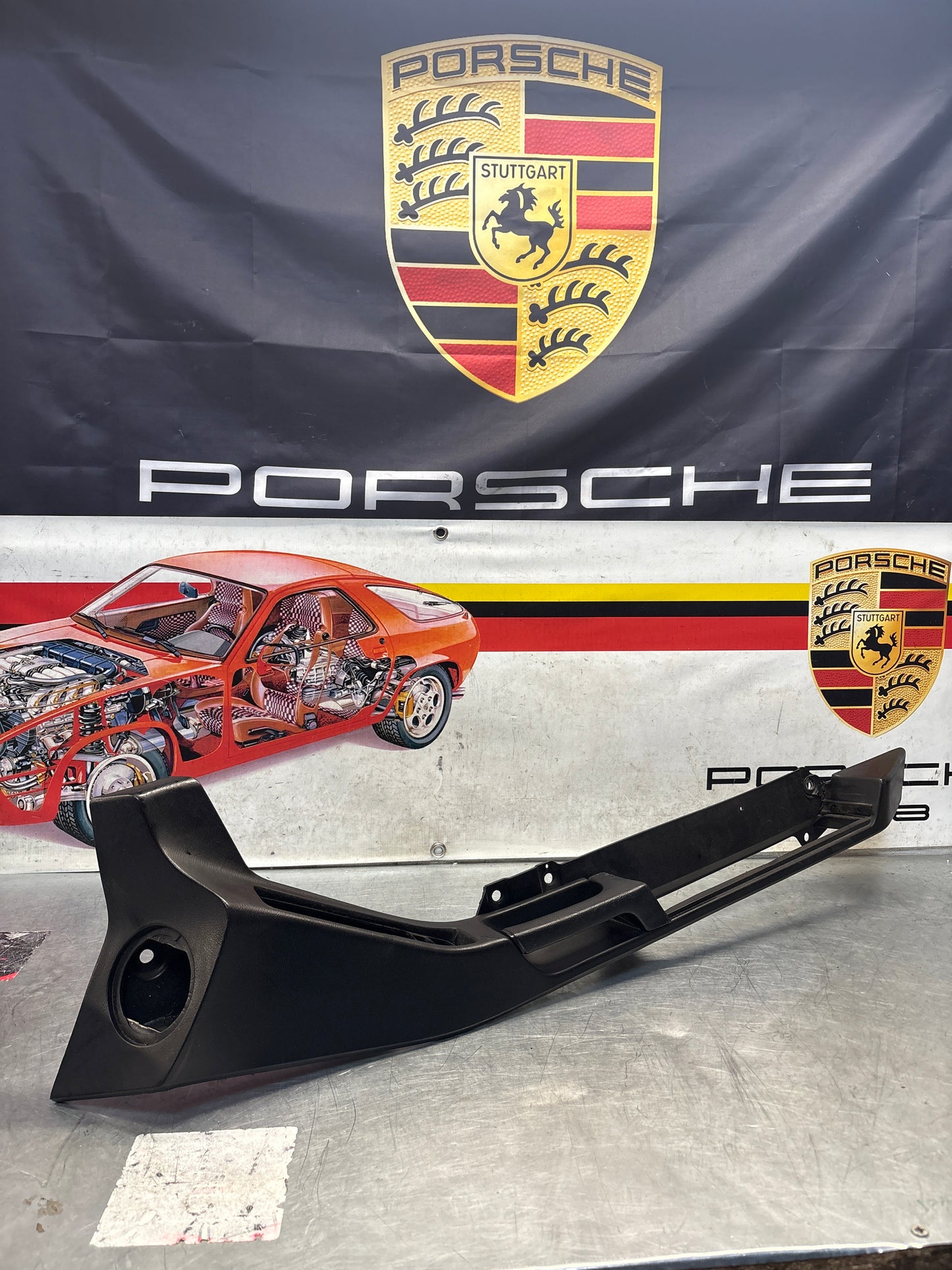 Porsche 928 black door armrest, right, off side, 92855510203, used