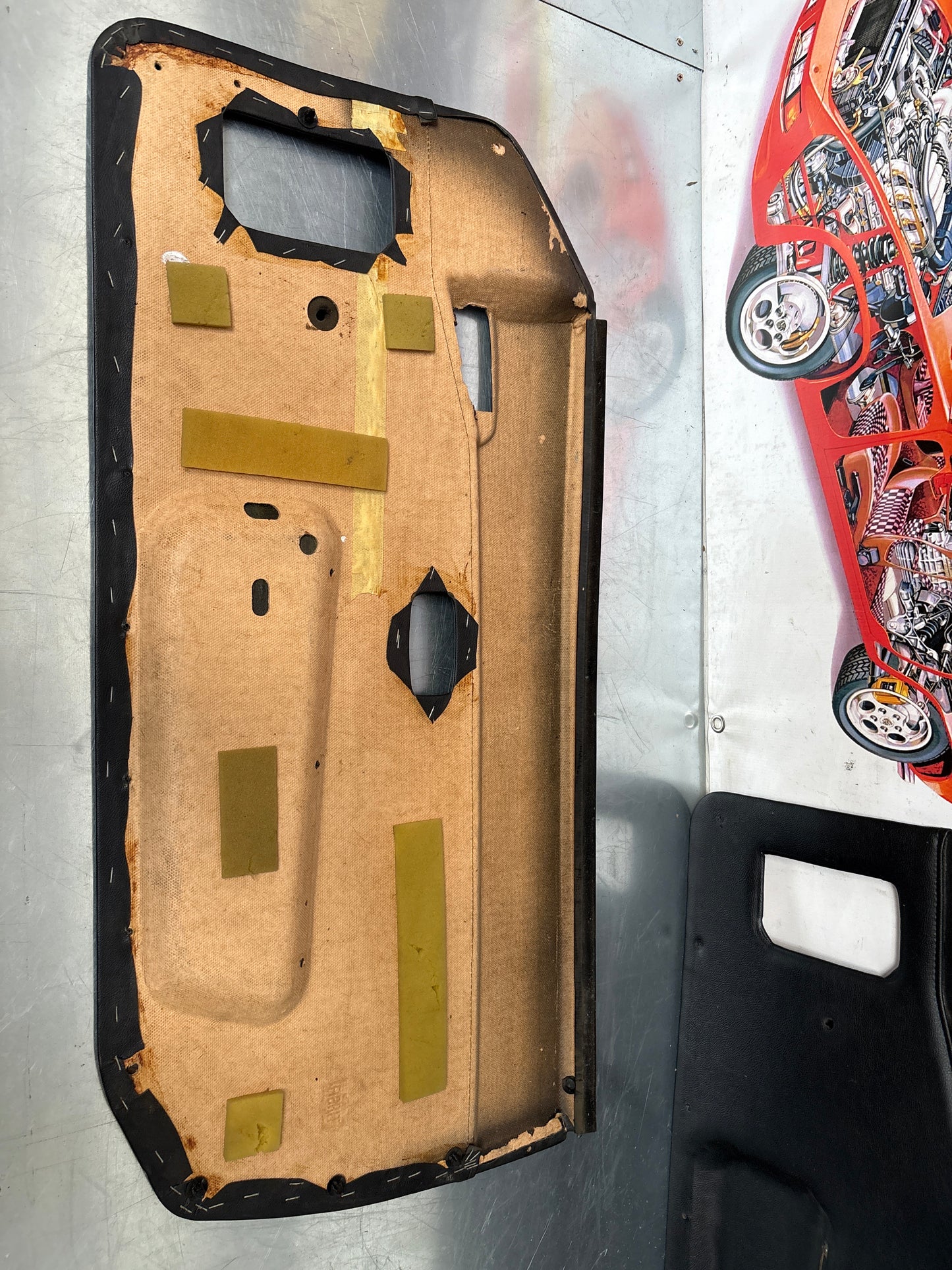 Porsche 944 pair of Used black door cards, 94455501801 / 94455501701