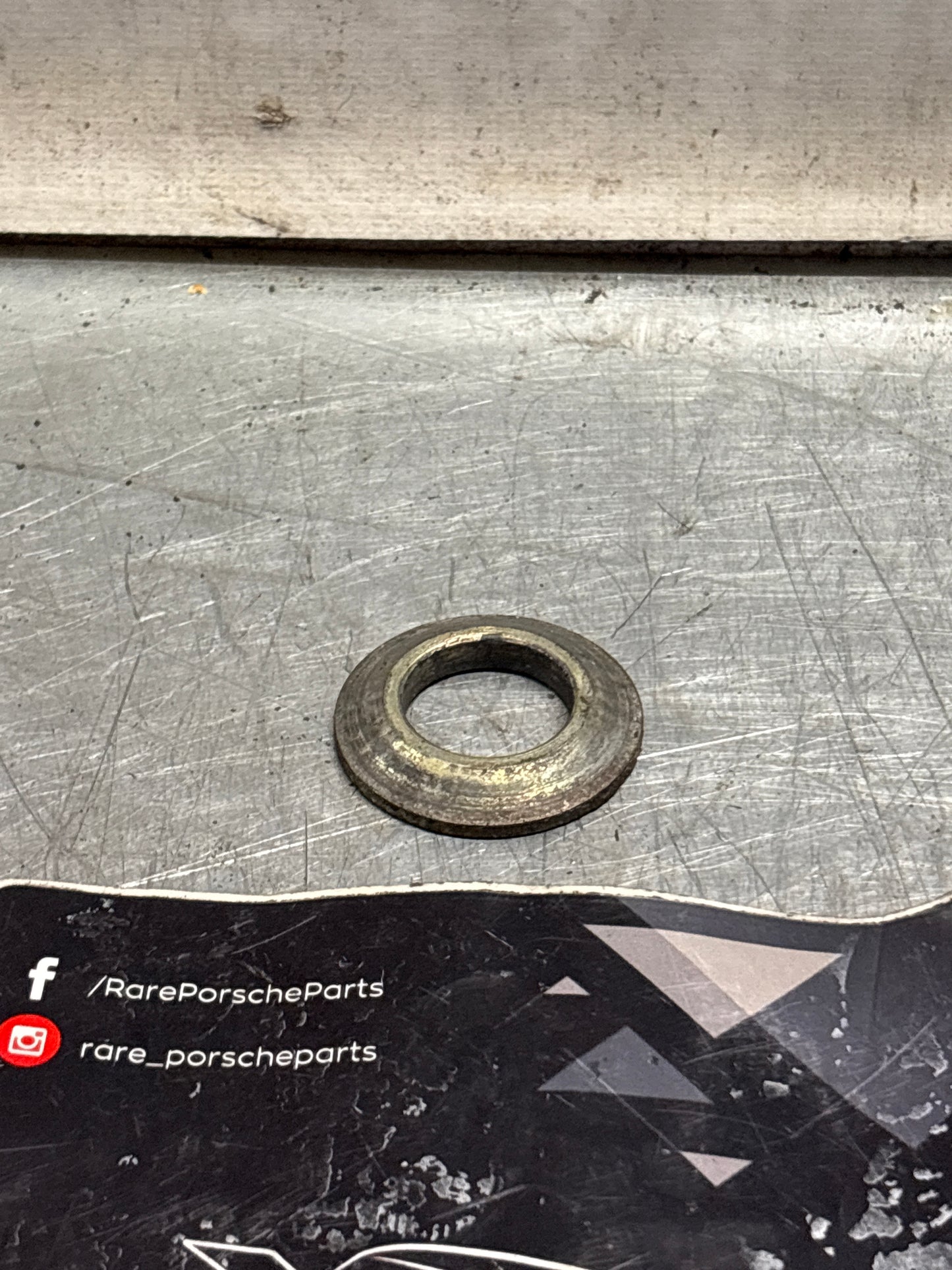 Porsche 928 wishbone bearing pin cone washer, used 92833165506