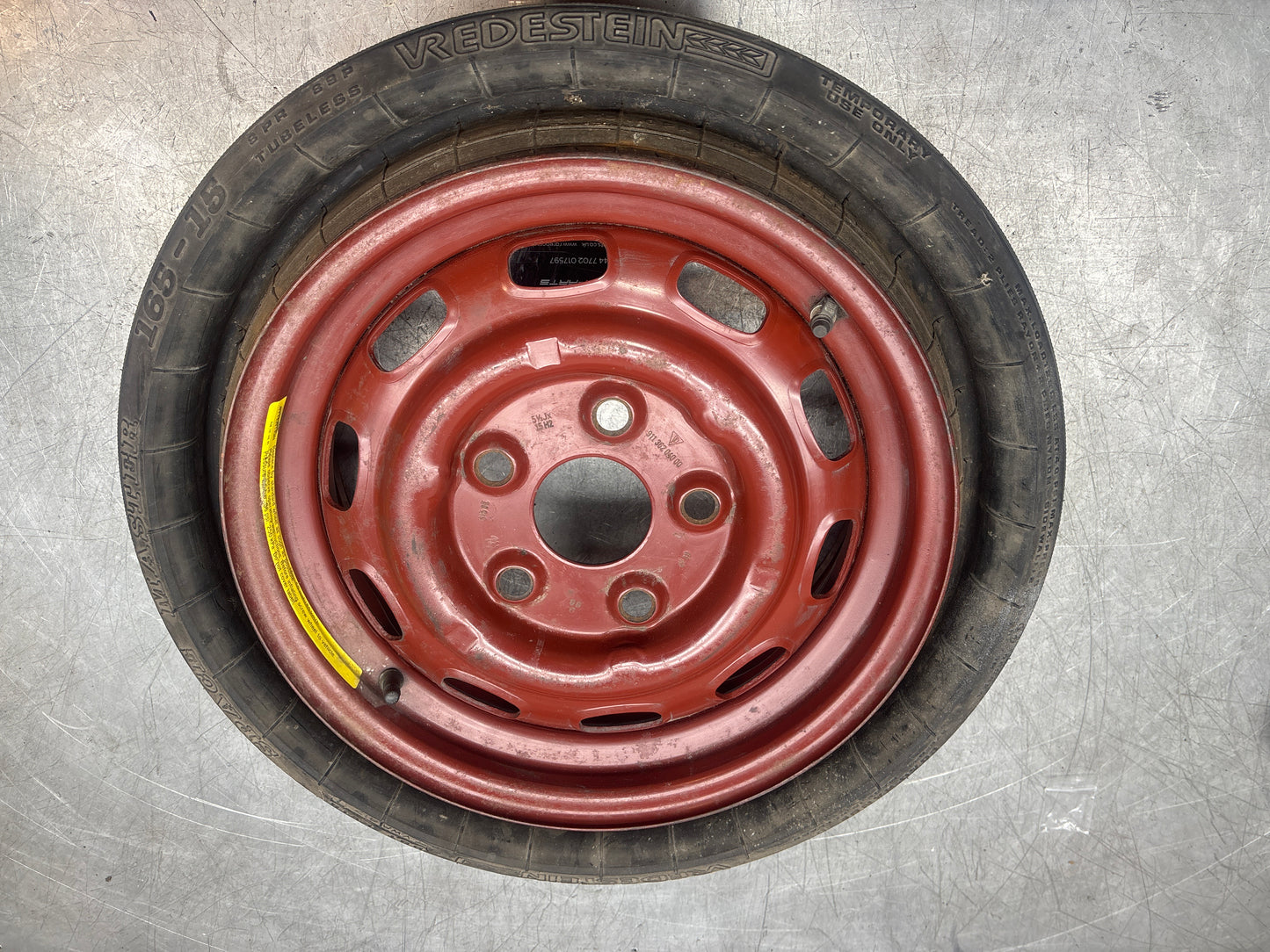 Porsche 911 930 Steel Spare Wheel and tyre, used 91136204000