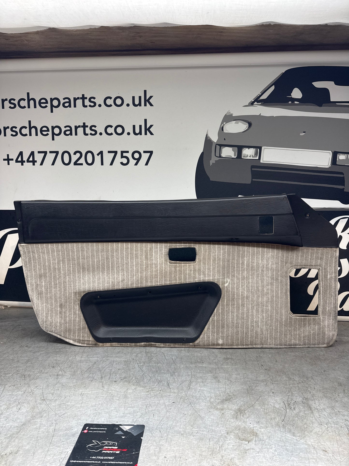 Porsche 924/ Early 944 Pair of Champaign Pinstripe door cards. RHD.