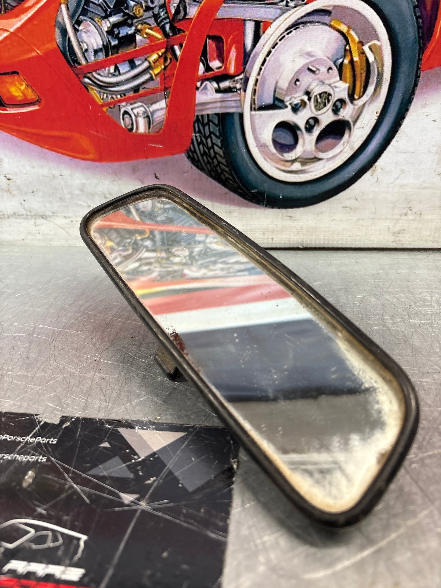 Porsche 924 944 rear view mirror used, for spares or repair 477857511