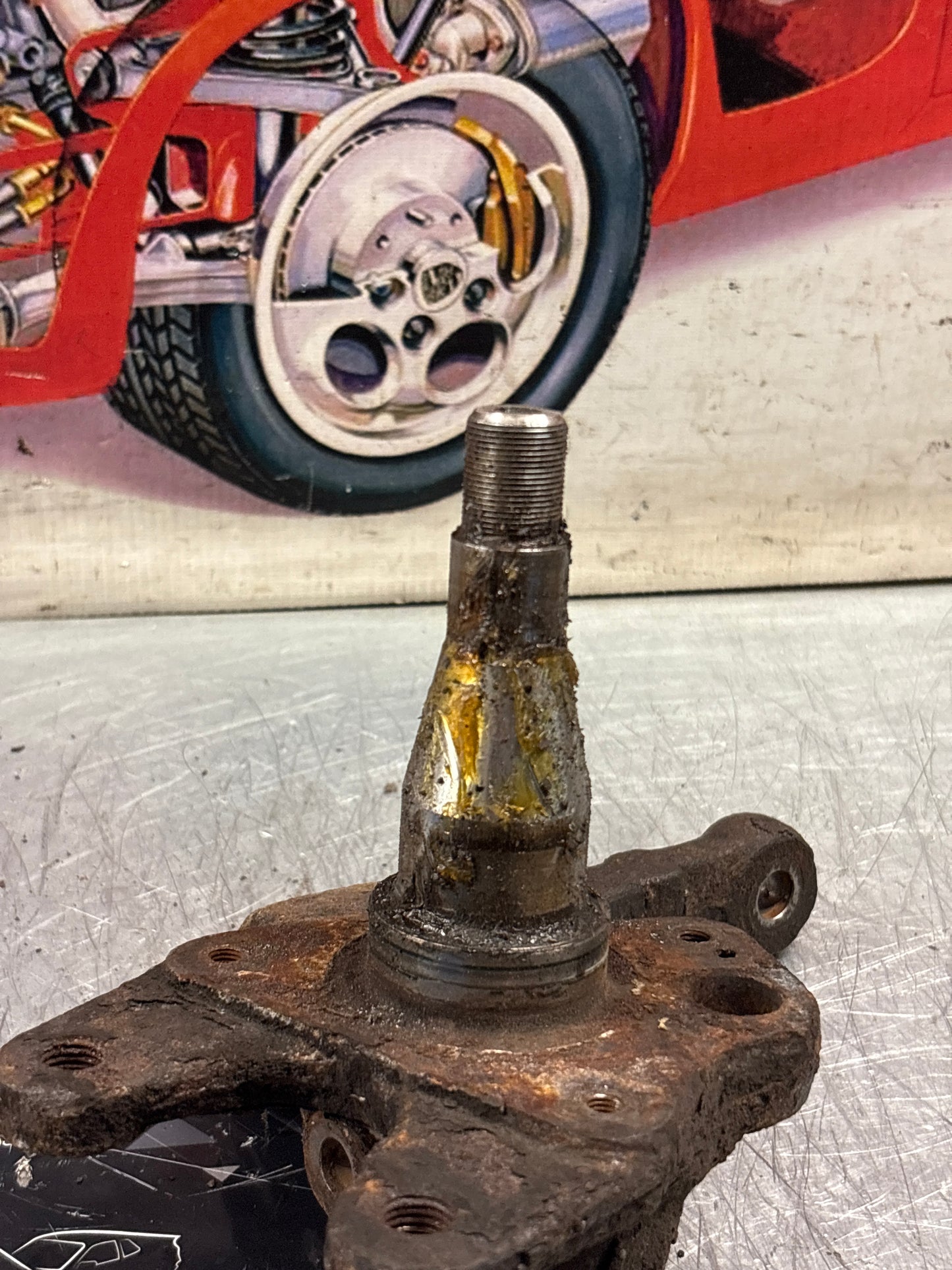 Porsche 944 1987 - front left steering knuckle, spindle axle 94434165506 used with ABS