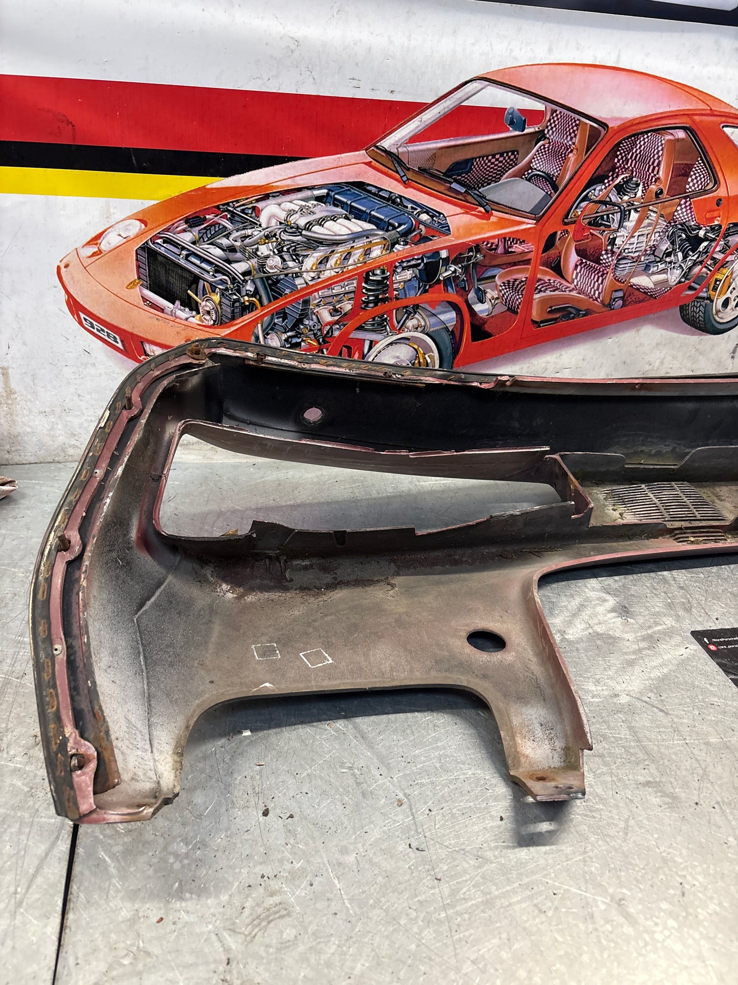 Porsche 928 front bumper cover panel, used 92850501306