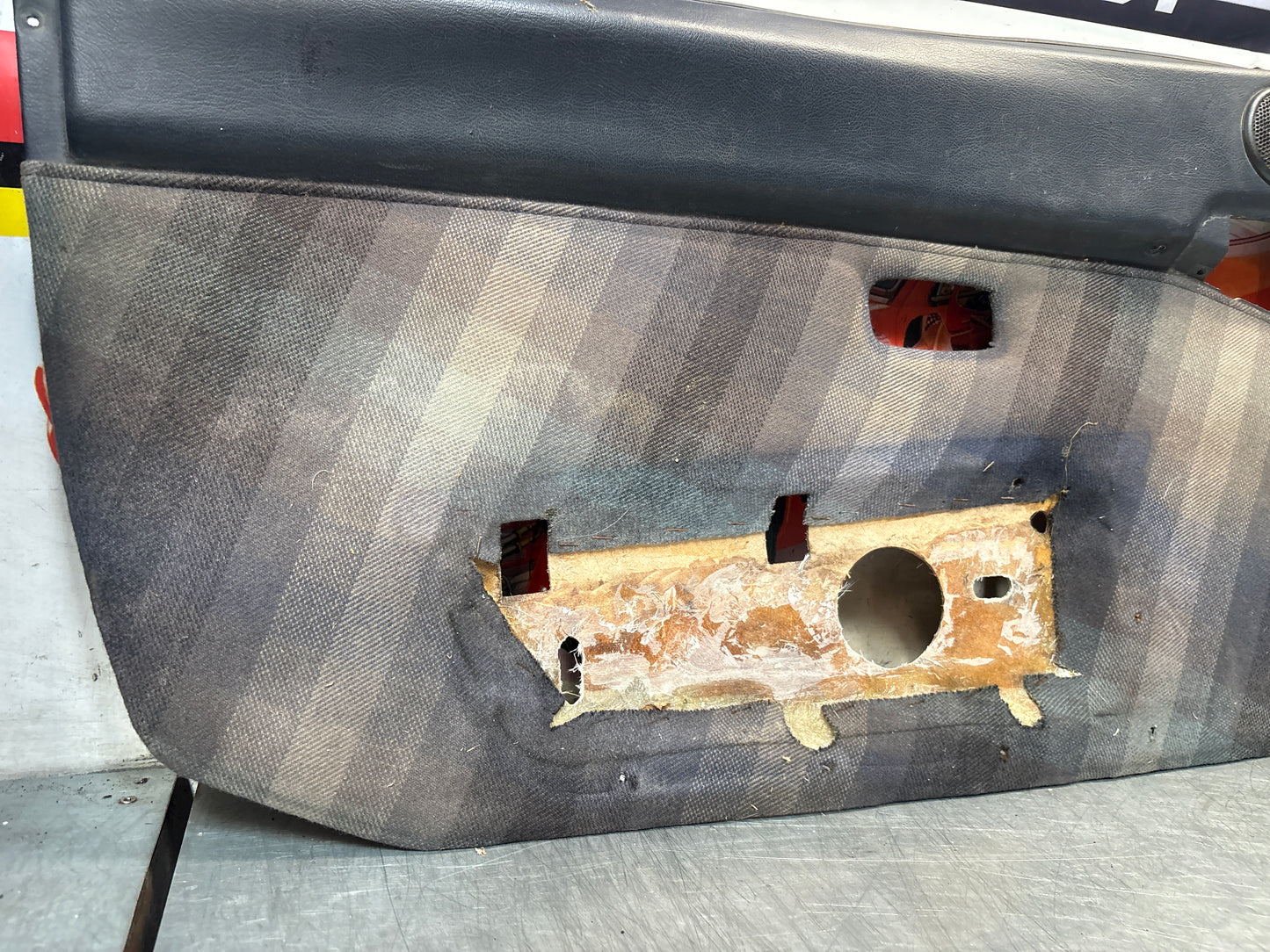 Pair Of Porsche 944 blue chequered door cards 94455501701 94455501801 used, refurbished.