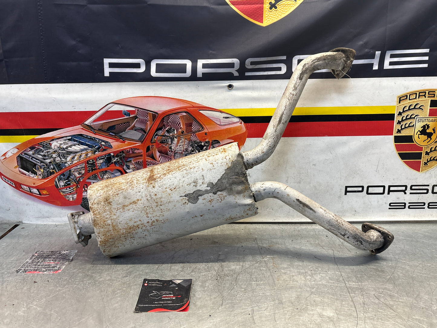 Porsche 928 middle exhaust silencer, 92811109601 used