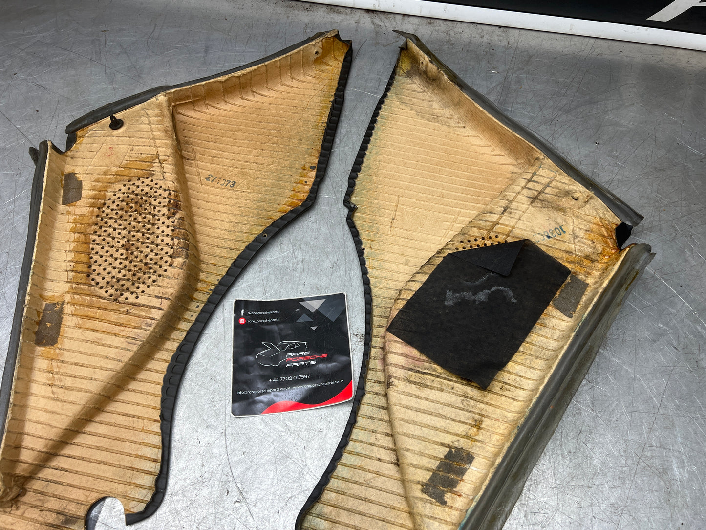 Porsche 944 black rear interior C Post trims/cards. Quarter panel trim used 944555021 944555022