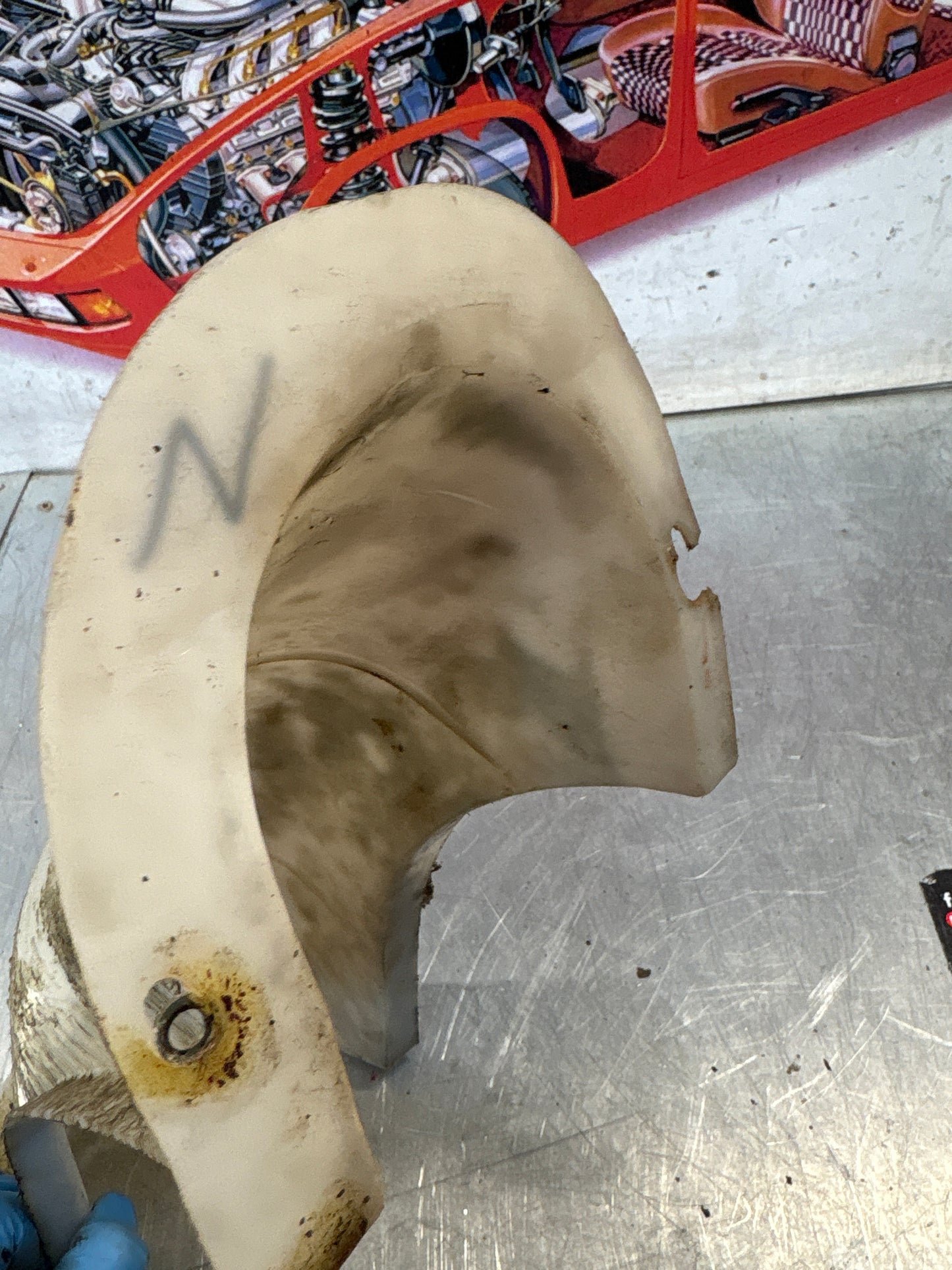 Porsche 924 76-79 filler neck cover, used 477201347C