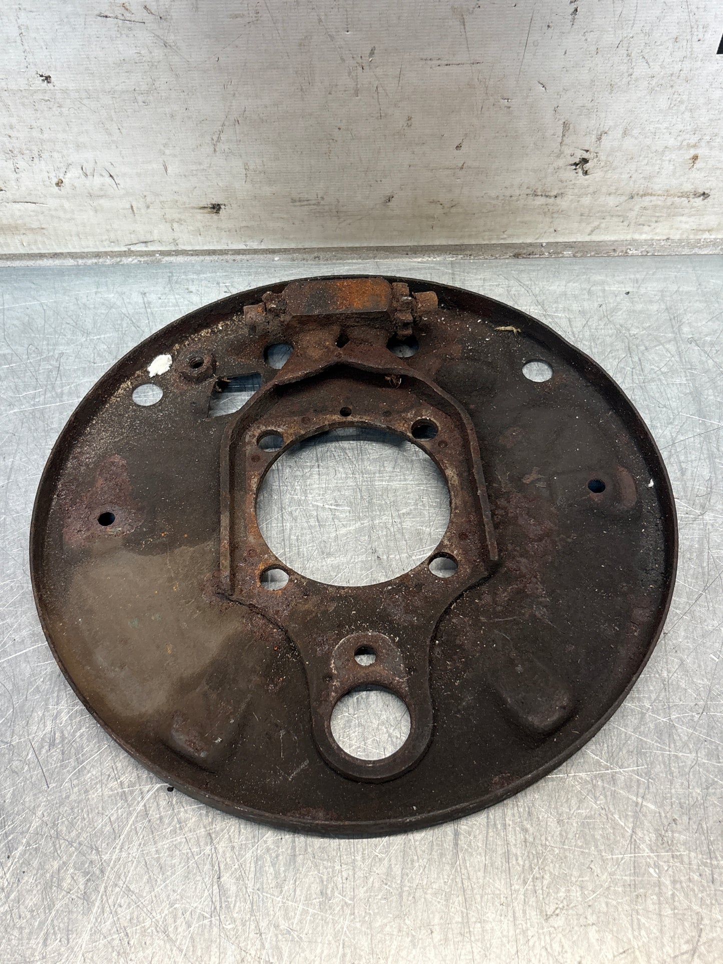 Porsche 924 rear right brake dust shield, used 113609440E