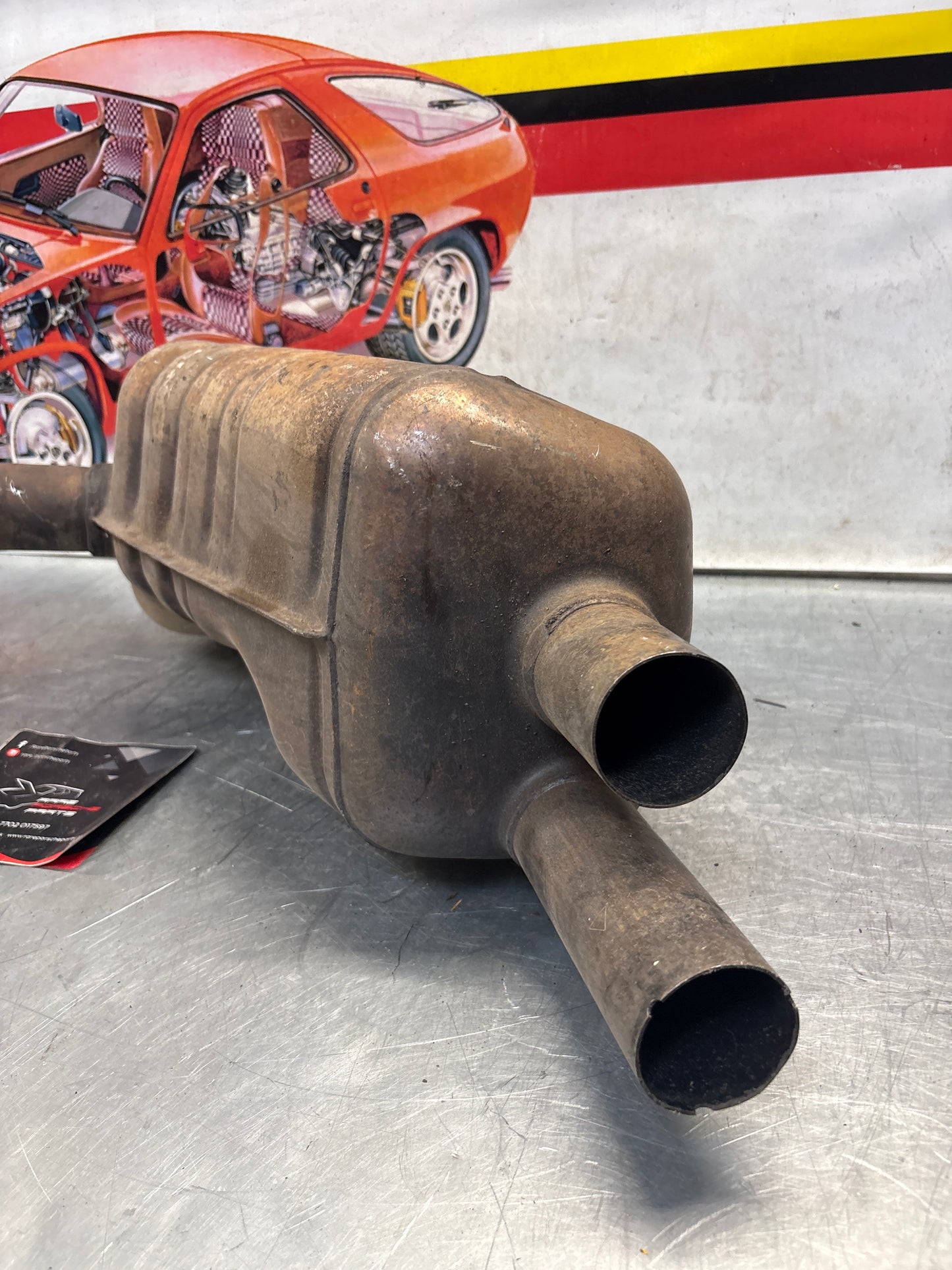 Porsche Boxster 981 main muffler, used 98111123101
