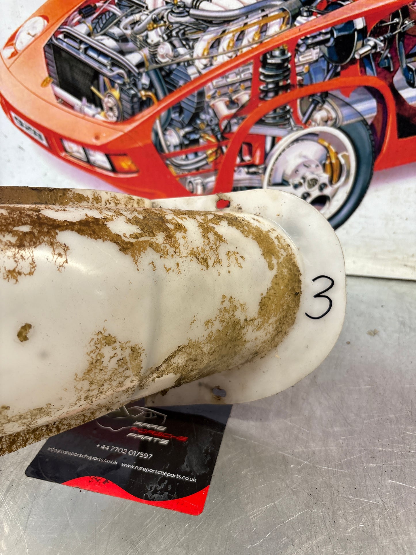 Porsche 924 76-79 filler neck cover, used 477201347C