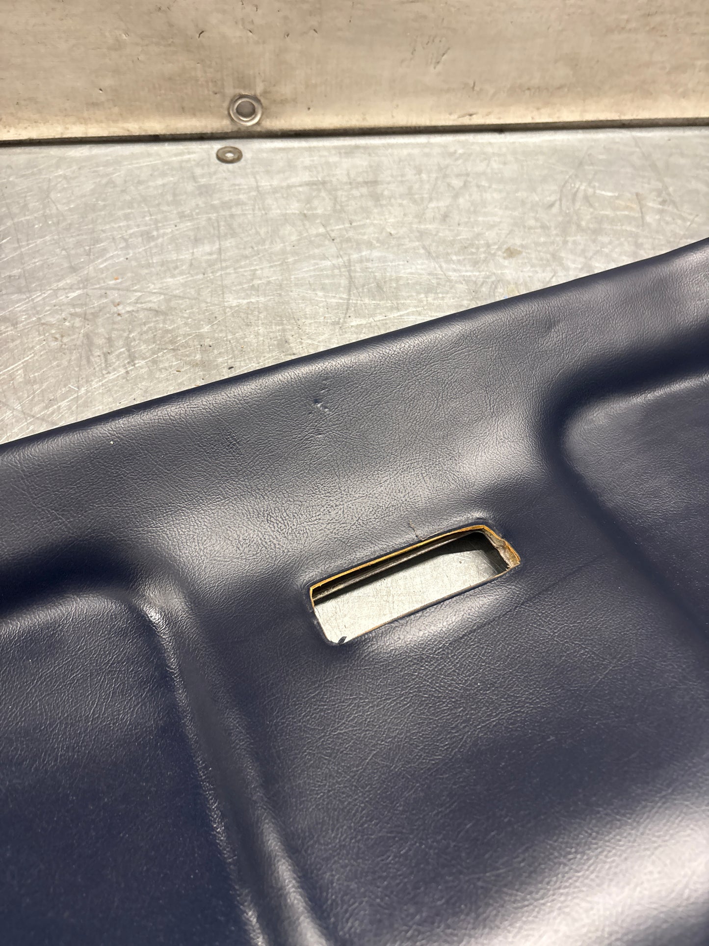 Porsche 928 sunroof mechanism cover trim, used, blue 92855552702