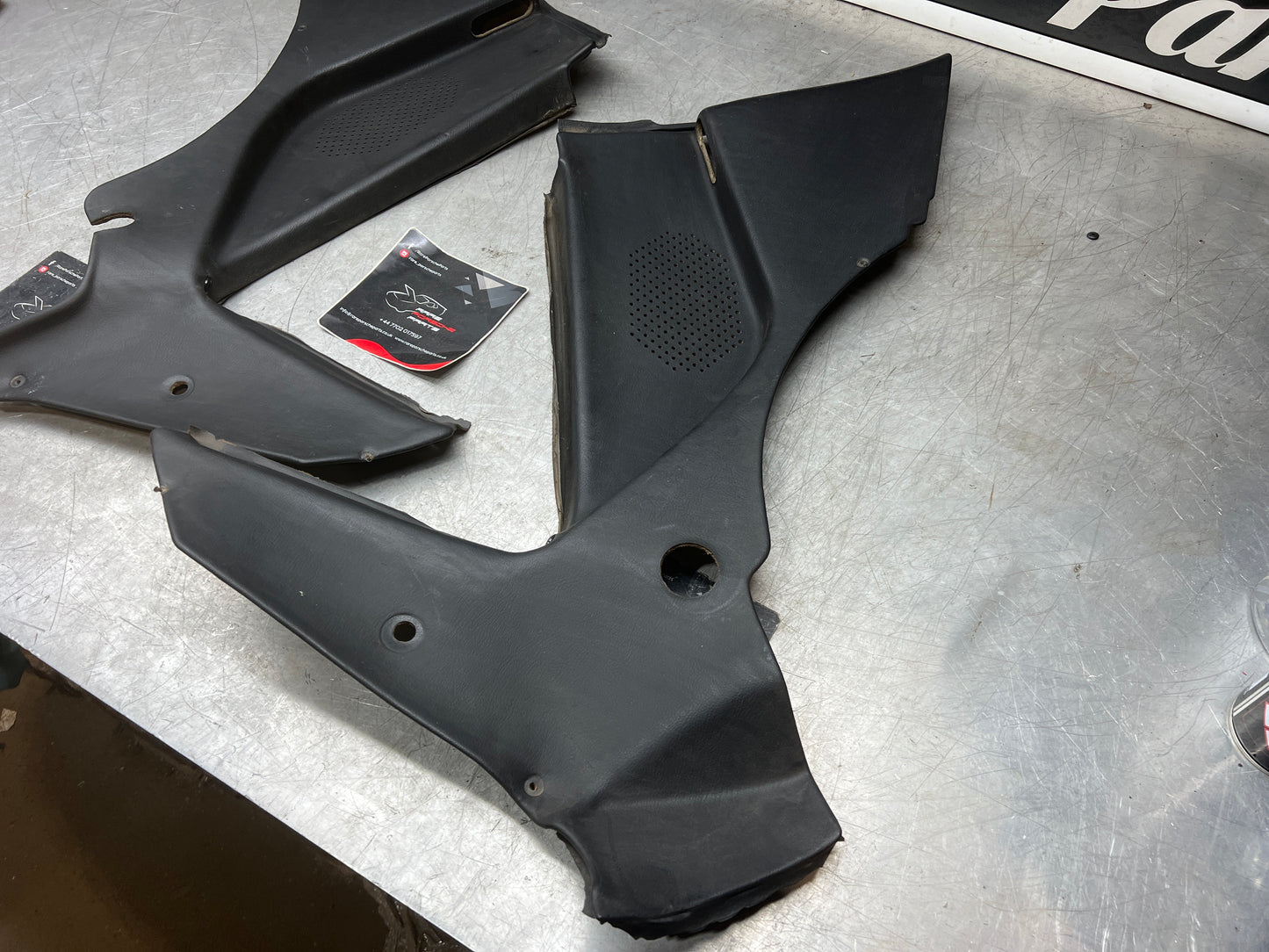 Porsche 944 black rear interior C Post trims/cards. Quarter panel trim used 944555021 944555022