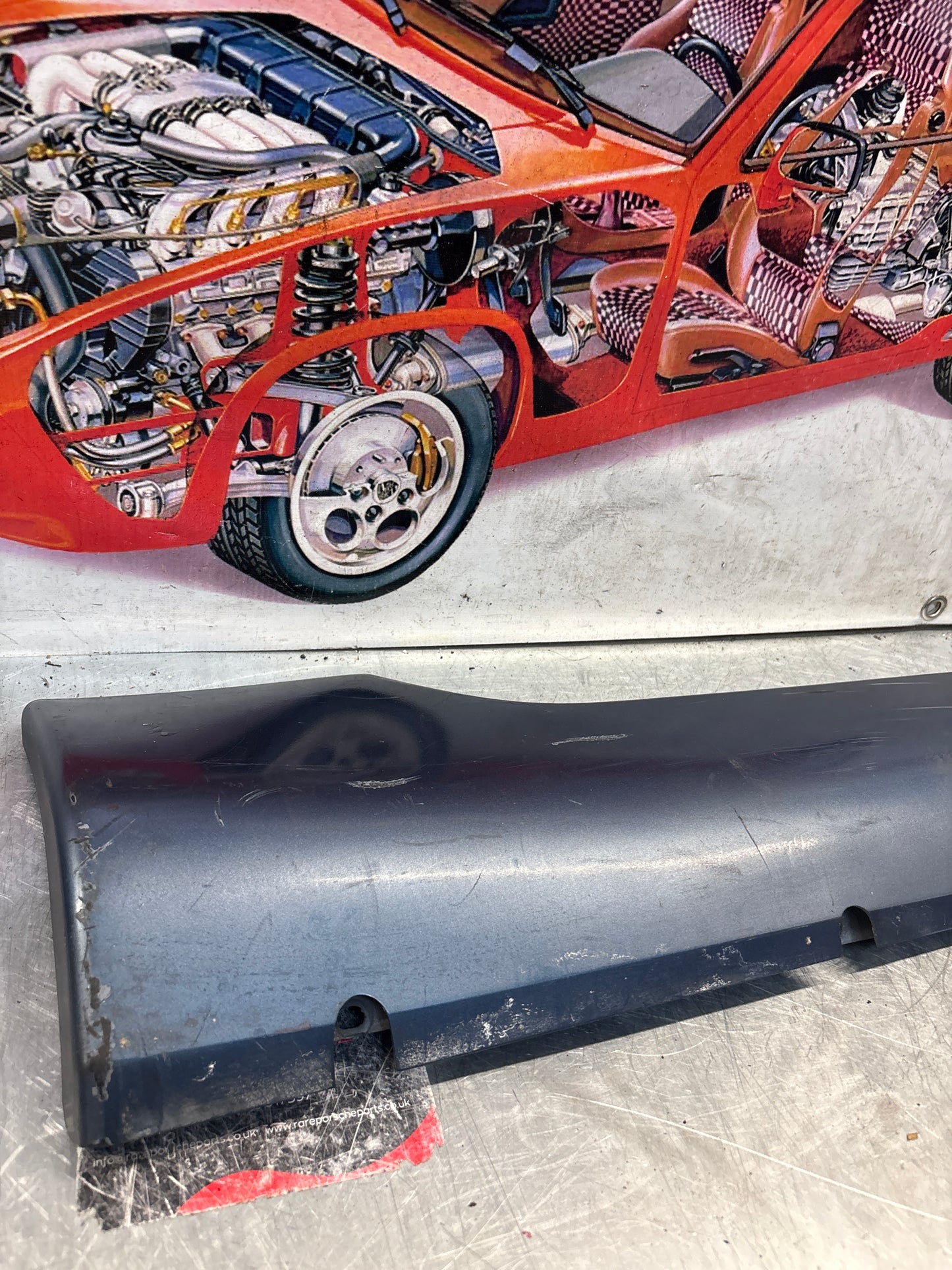 Porsche 928 S4 right sill cover, used 92855908602