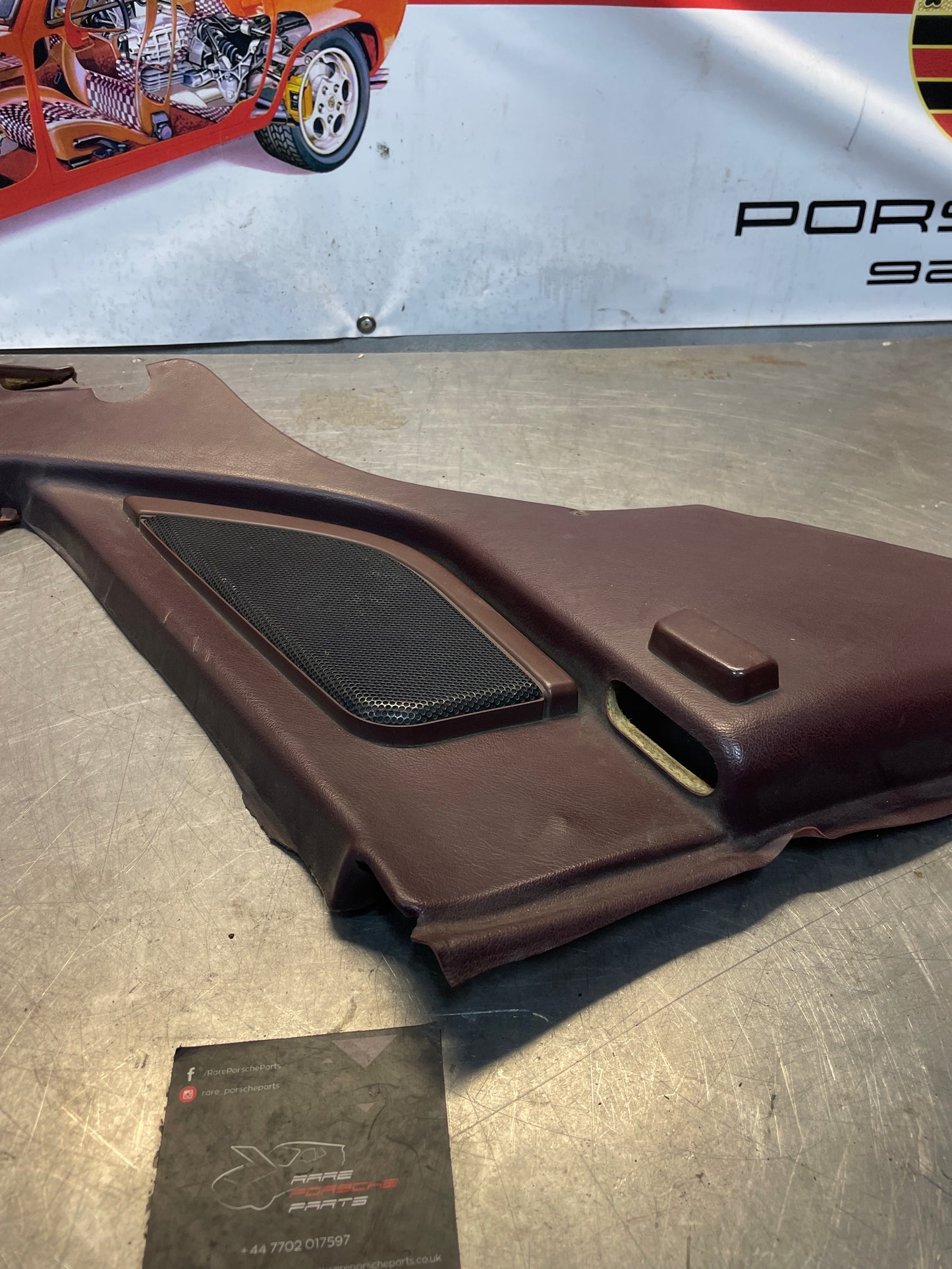 Porsche 944 right Rear Quarter Trim Card, burgundy - used 94455502209 M490 sound pack