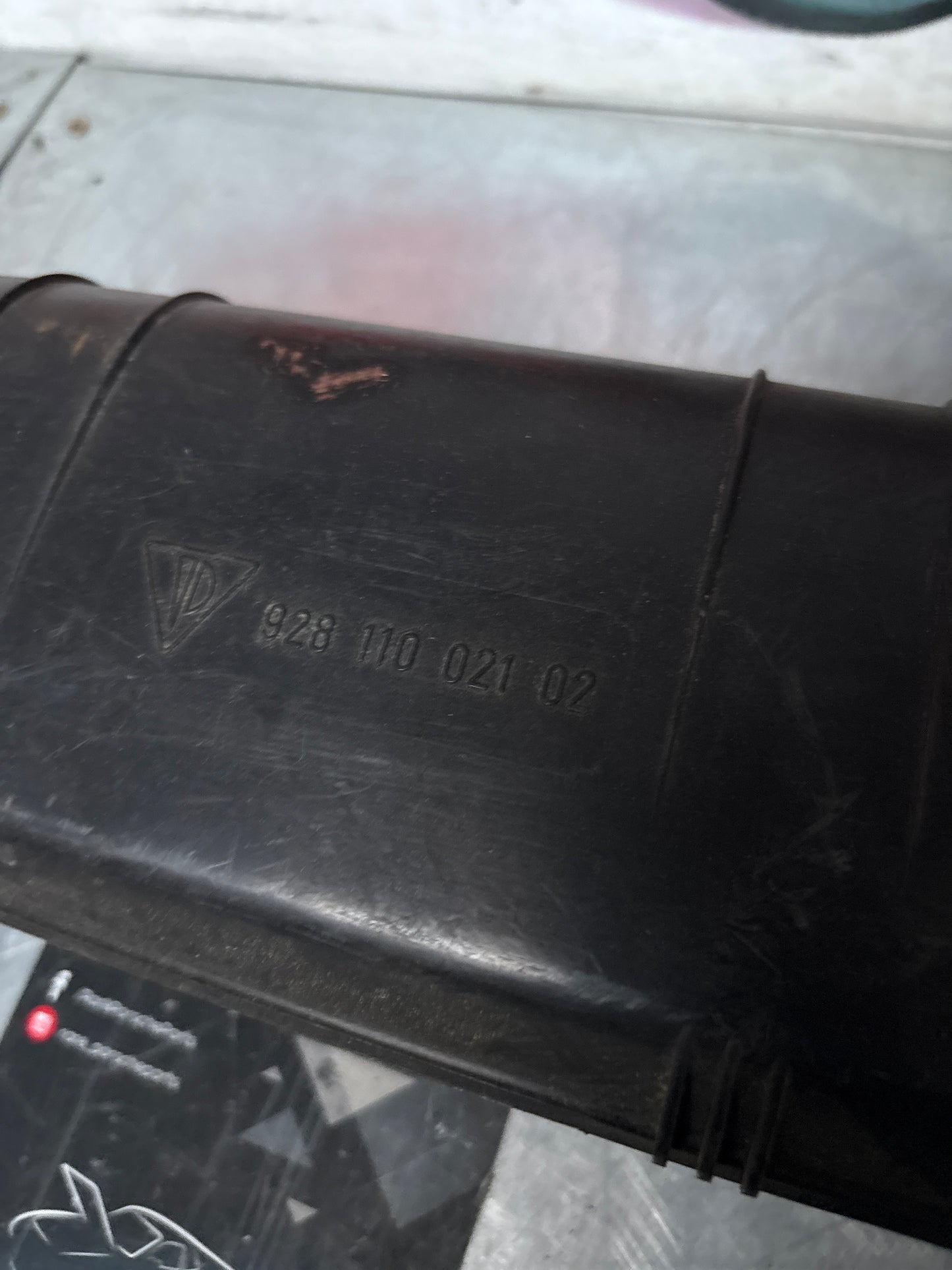 Porsche 928 air filter box top component, used 92811002102