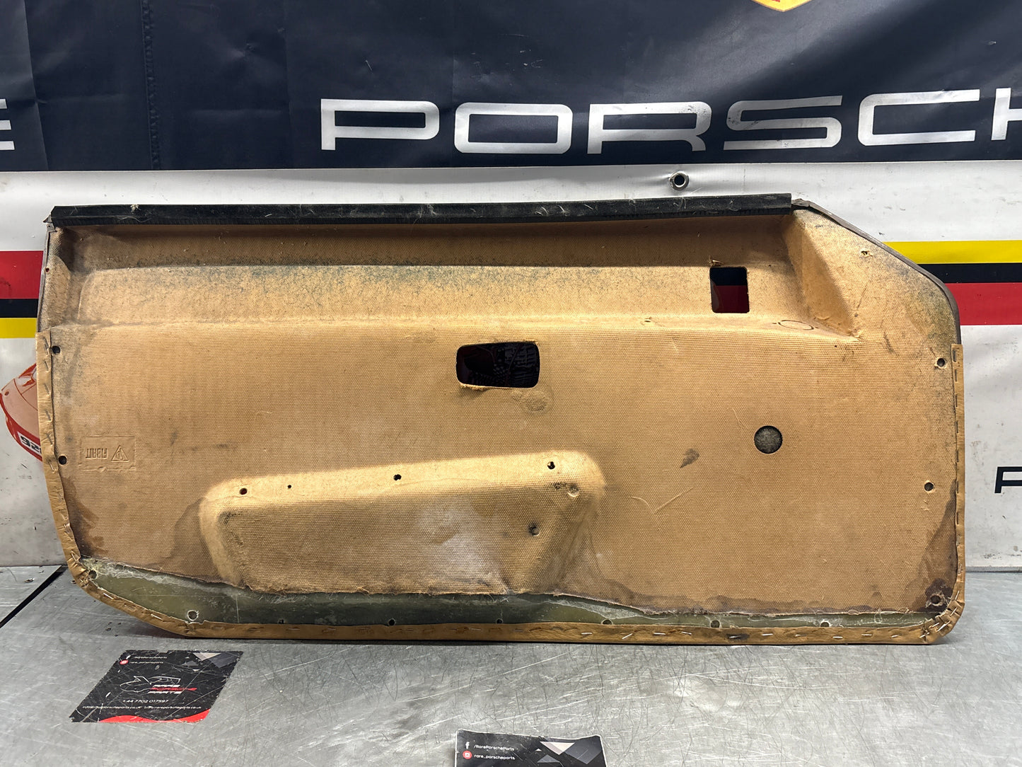 Porsche 924 brown/beige electric window door card, right, off side 477867012 used