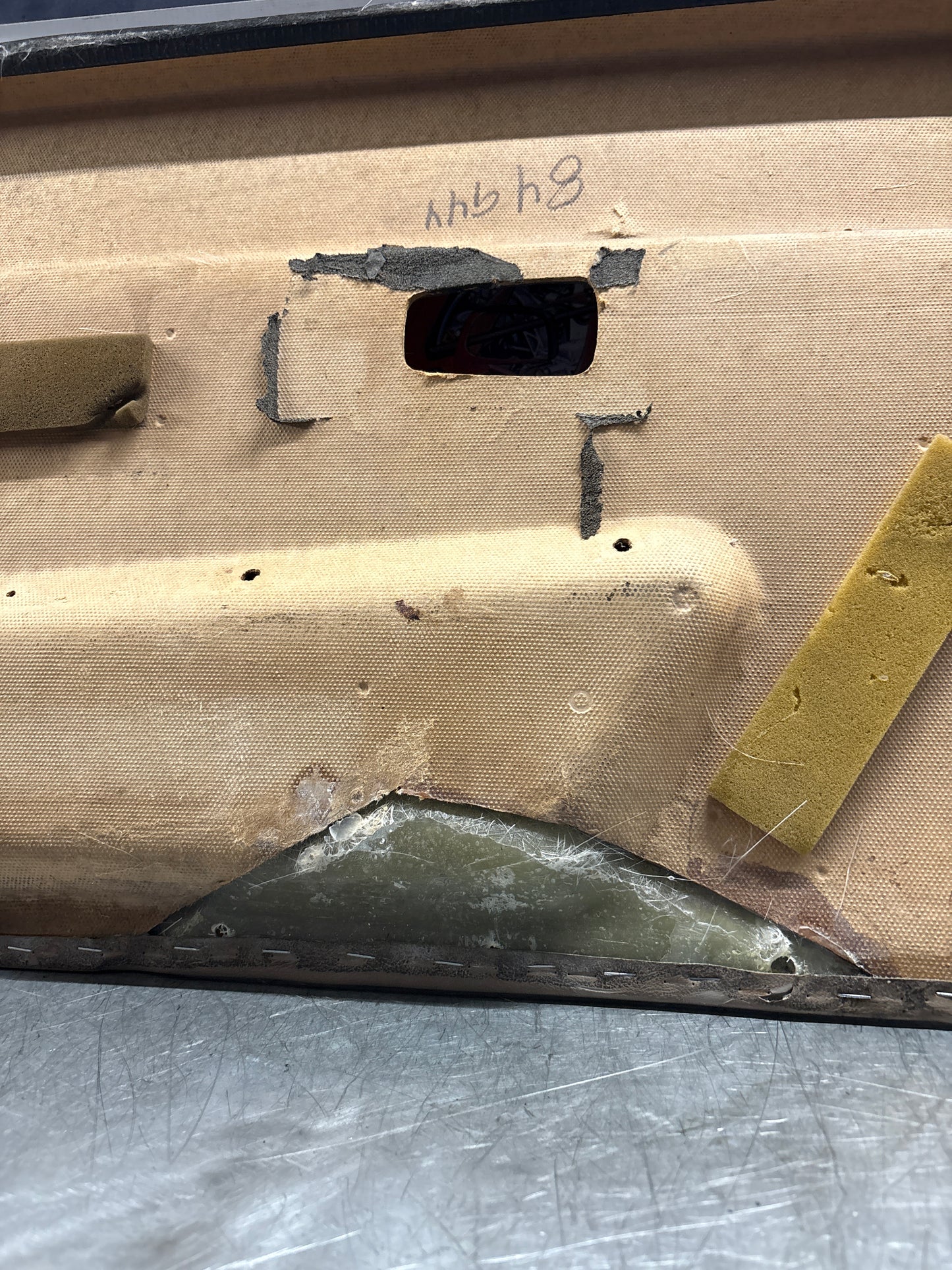 Porsche 924 brown/beige electric window door card, right, off side 477867012 used