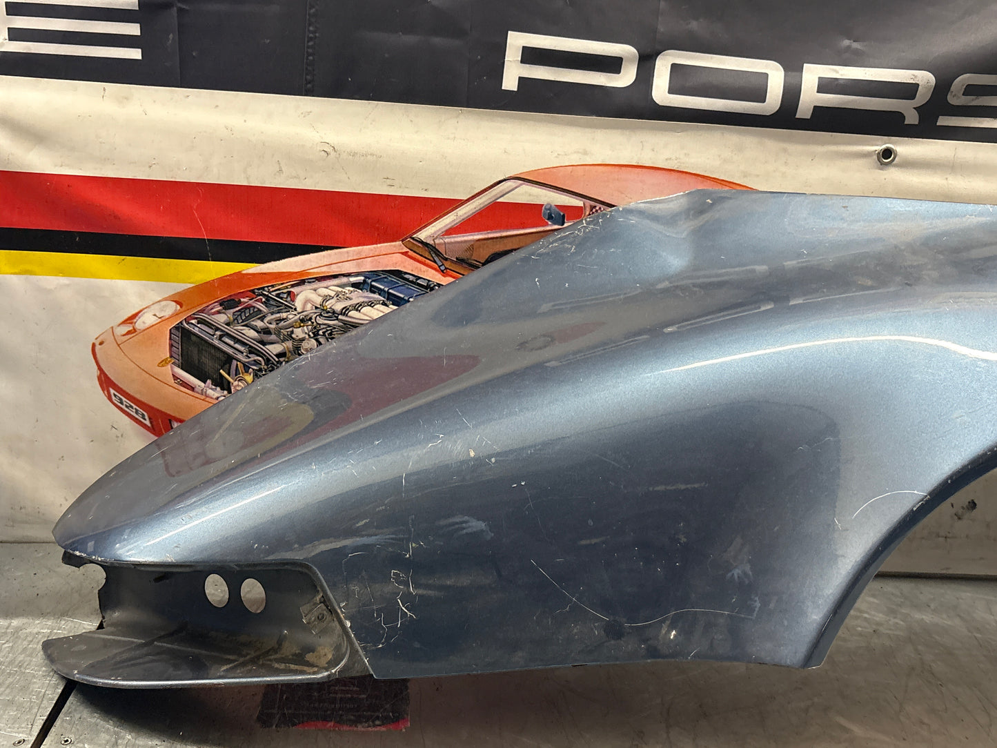 Porsche 911 964 rear right fender cut, used 96450306201