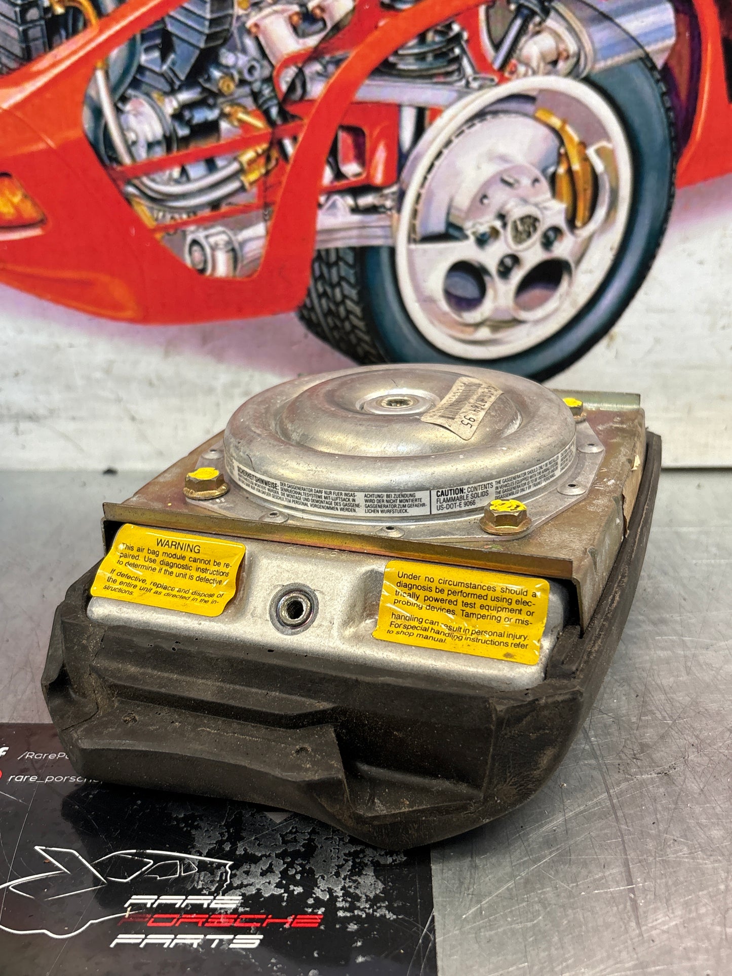 Porsche 911 964 Turbo driver airbag, black, used 94480305503