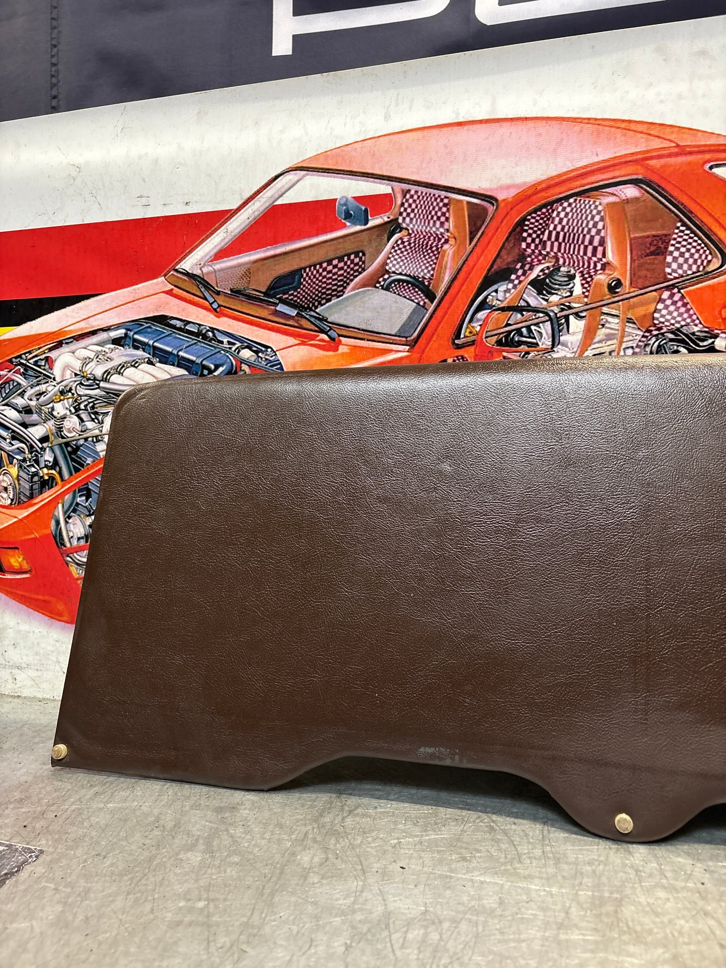 Porsche 928 sun roof headliner trim, brown, used 928564069504RB