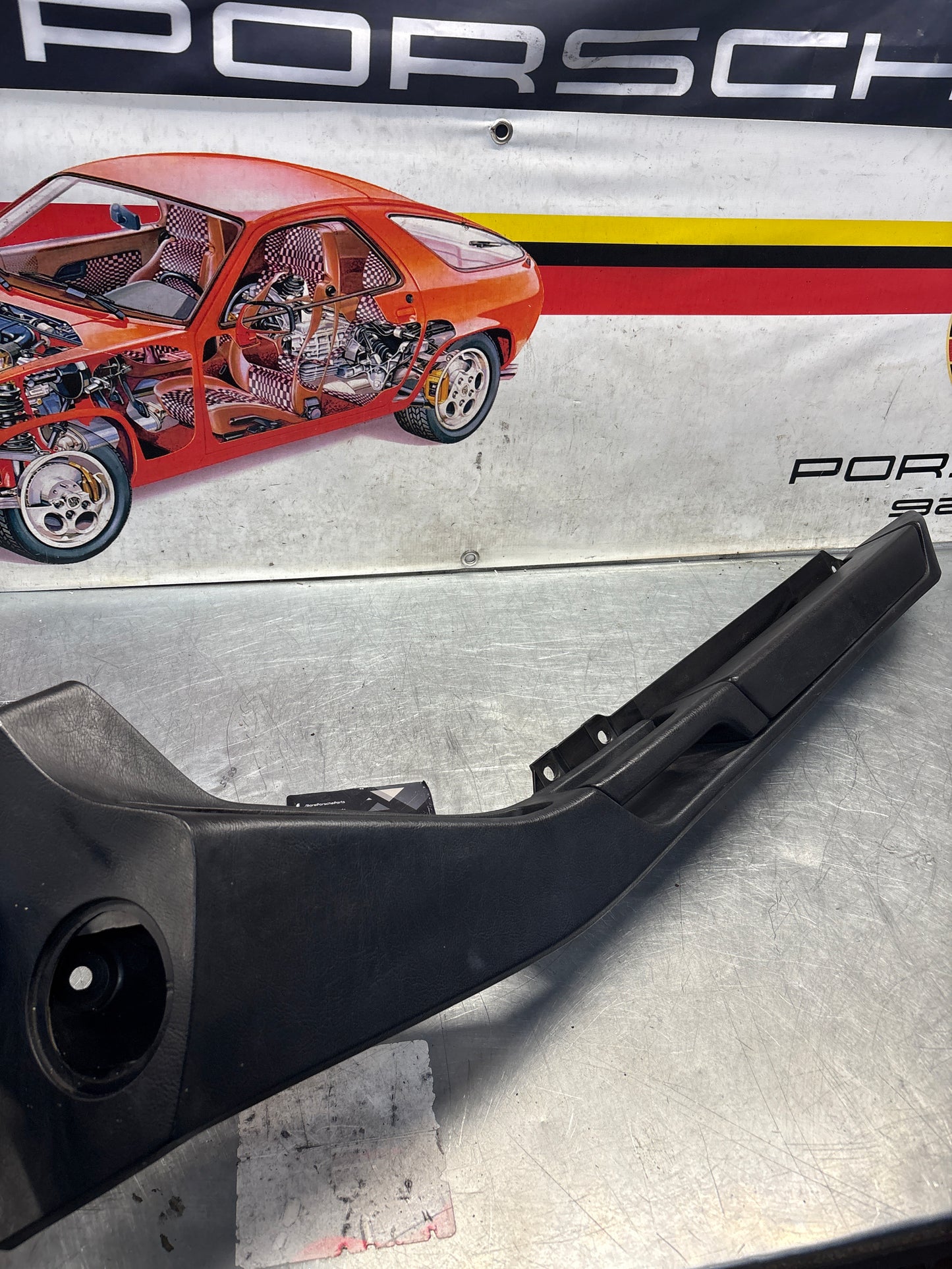 Porsche 928 black door armrest, right, off side, 92855510203, used