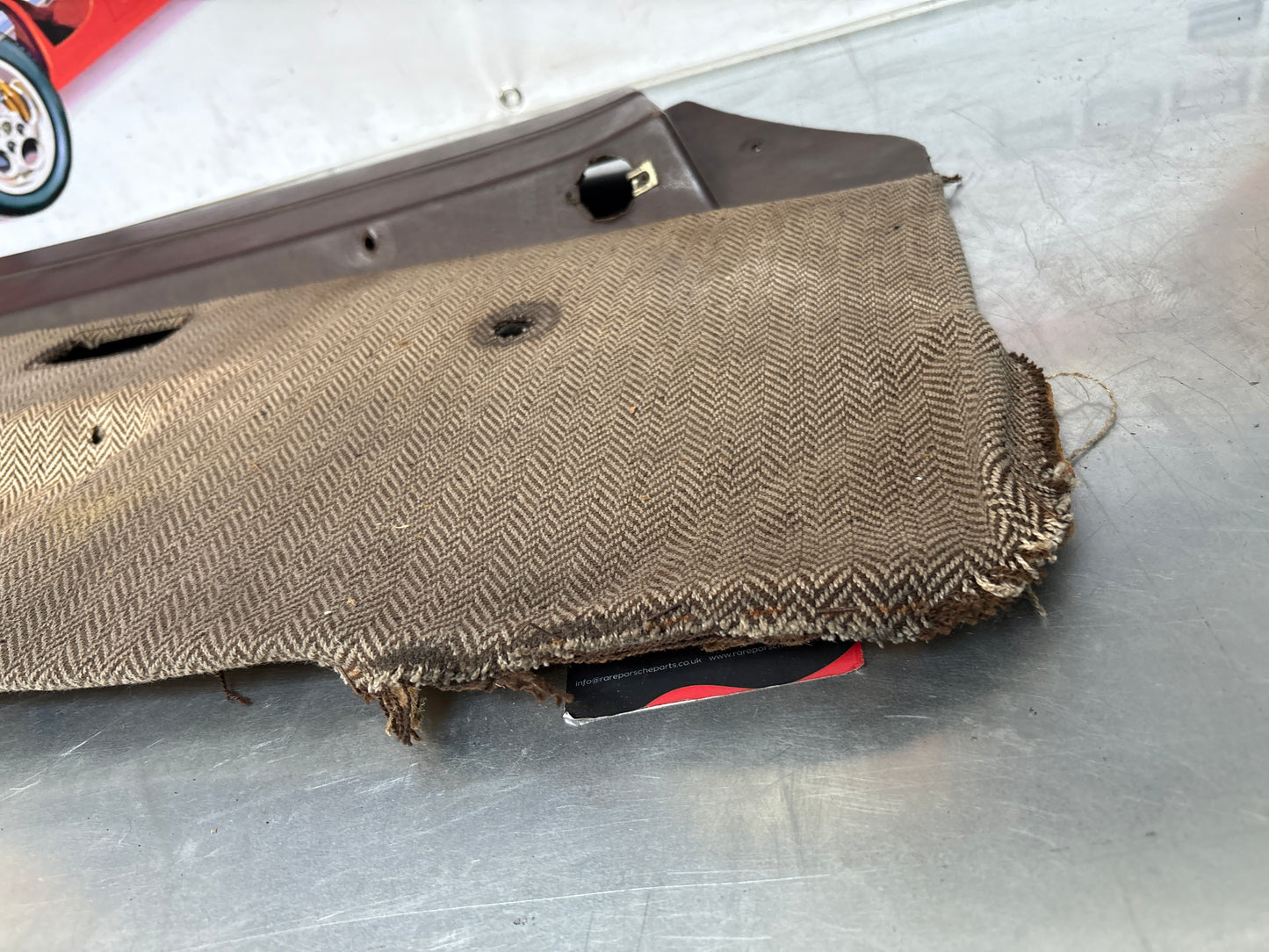 Porsche 924 944 manual door card, left, brown 477867011 spares or repair, please study the photos