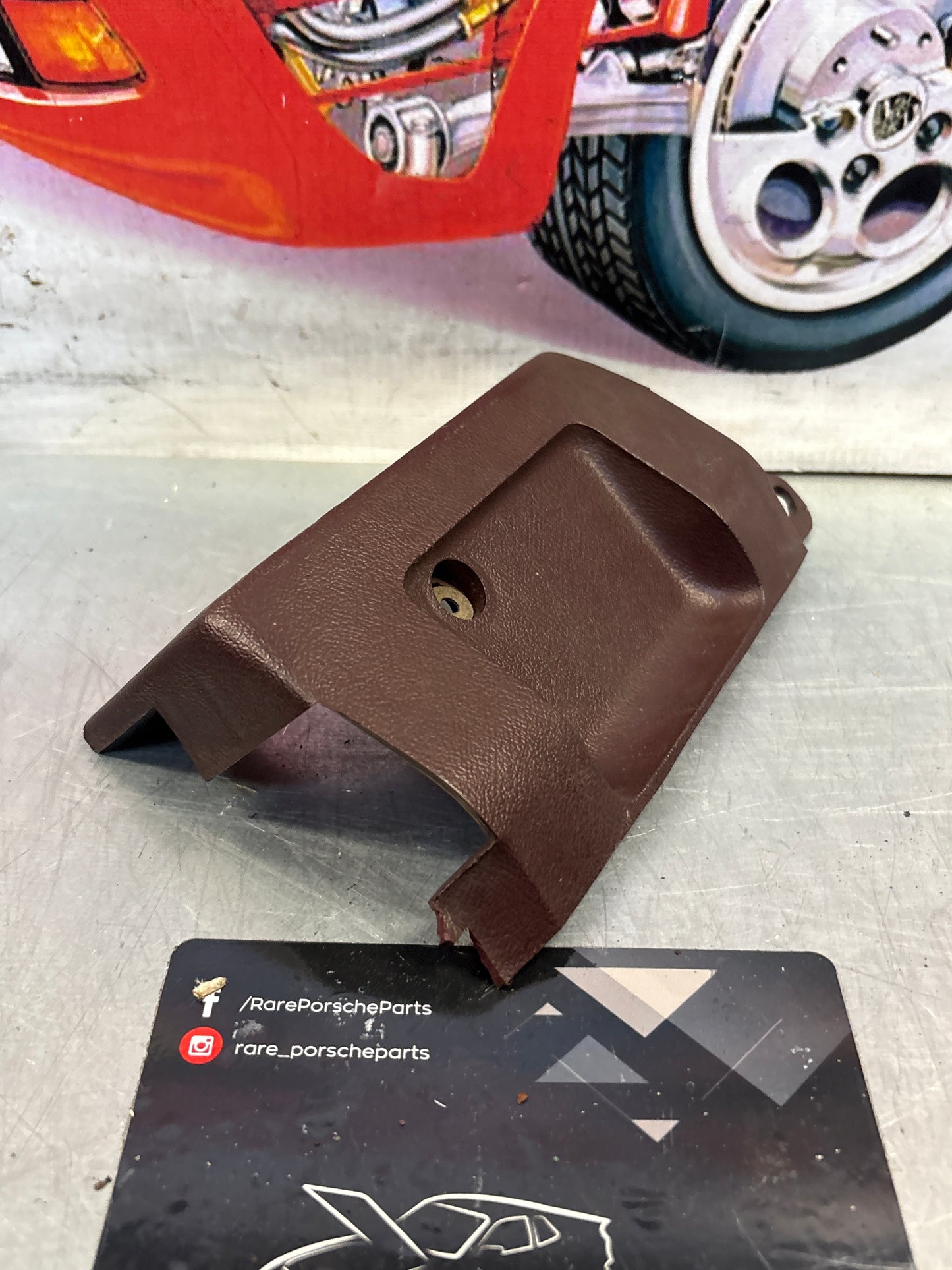 Porsche 928 Steering Column Cover burgundy, for spares or repair 92855213503  