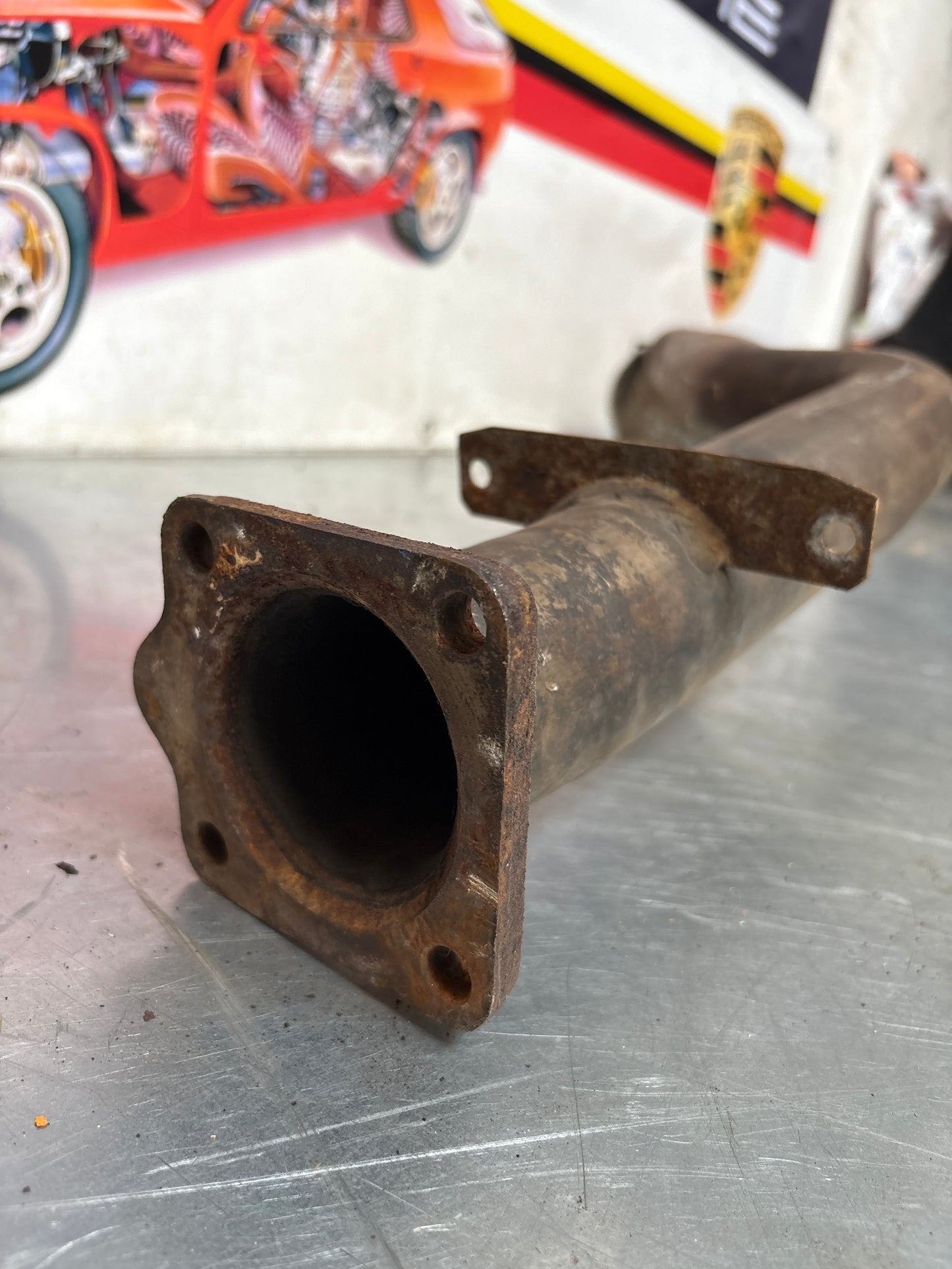 Porsche 924 Turbo Bischoff exhaust system rear muffler, used 93111105006