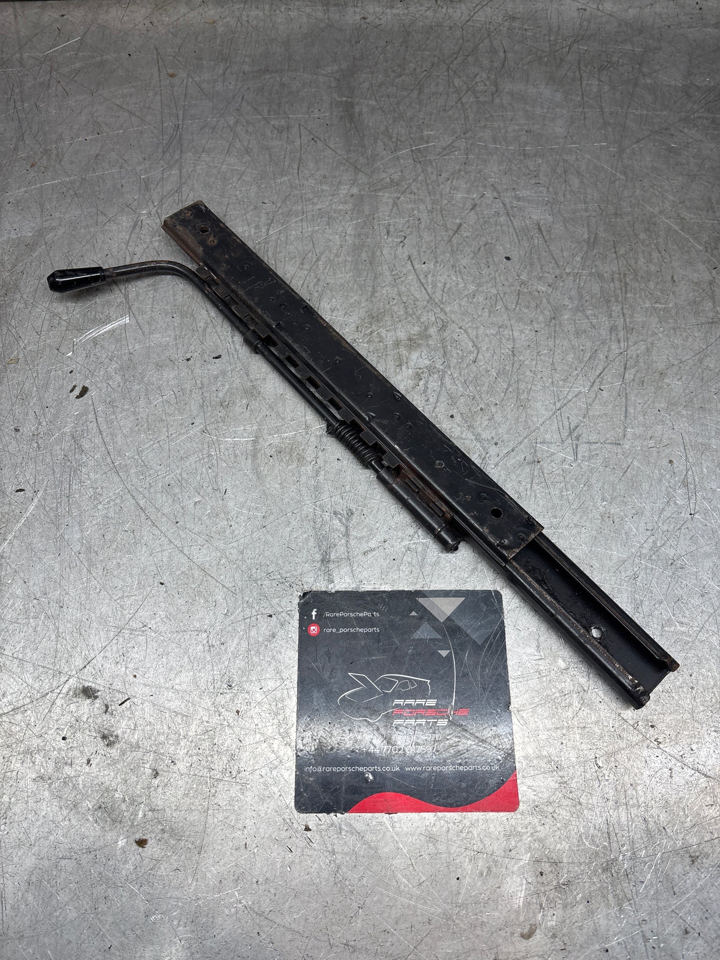 Porsche 924 944 911 left side seat runner with handle, used 92852148902