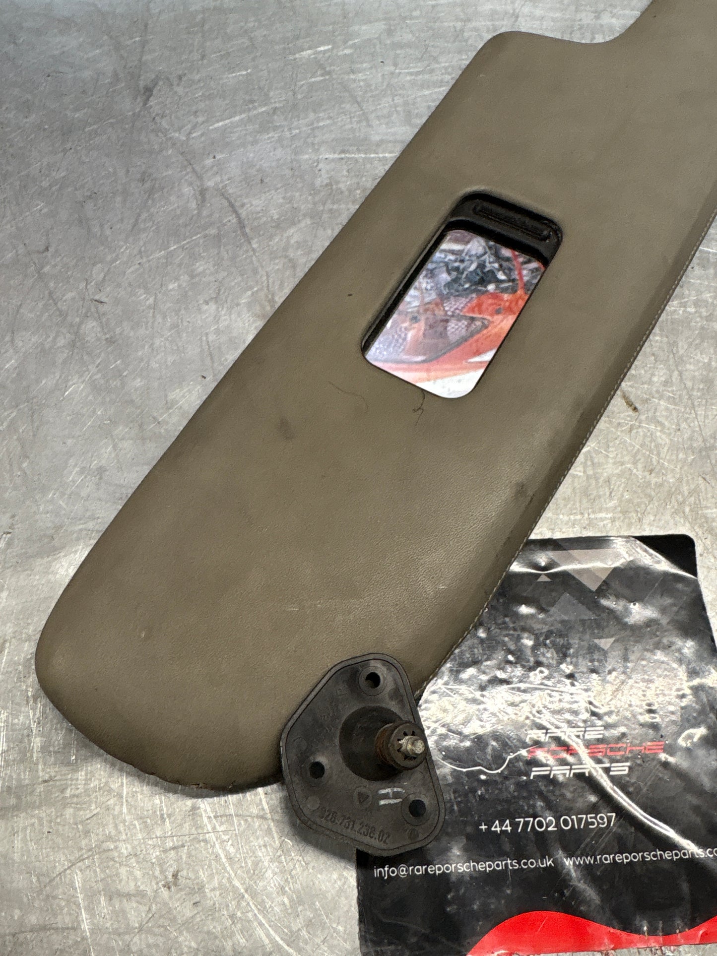 Porsche 928 grey sun visor with mirror, used right 92873123802