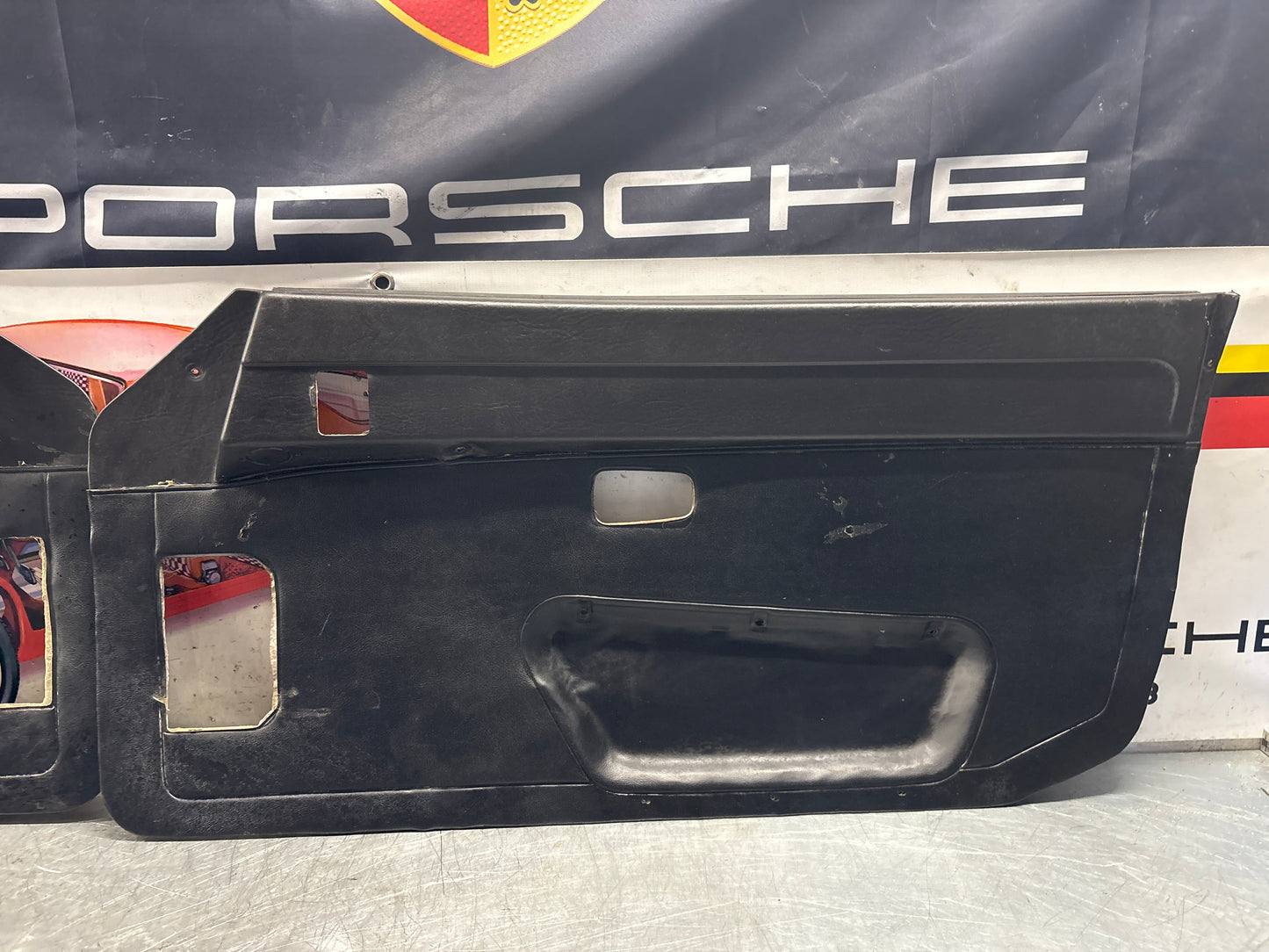 Porsche 924 / 944 Pair of early electric door cards, LHD 477867012 / 477867011