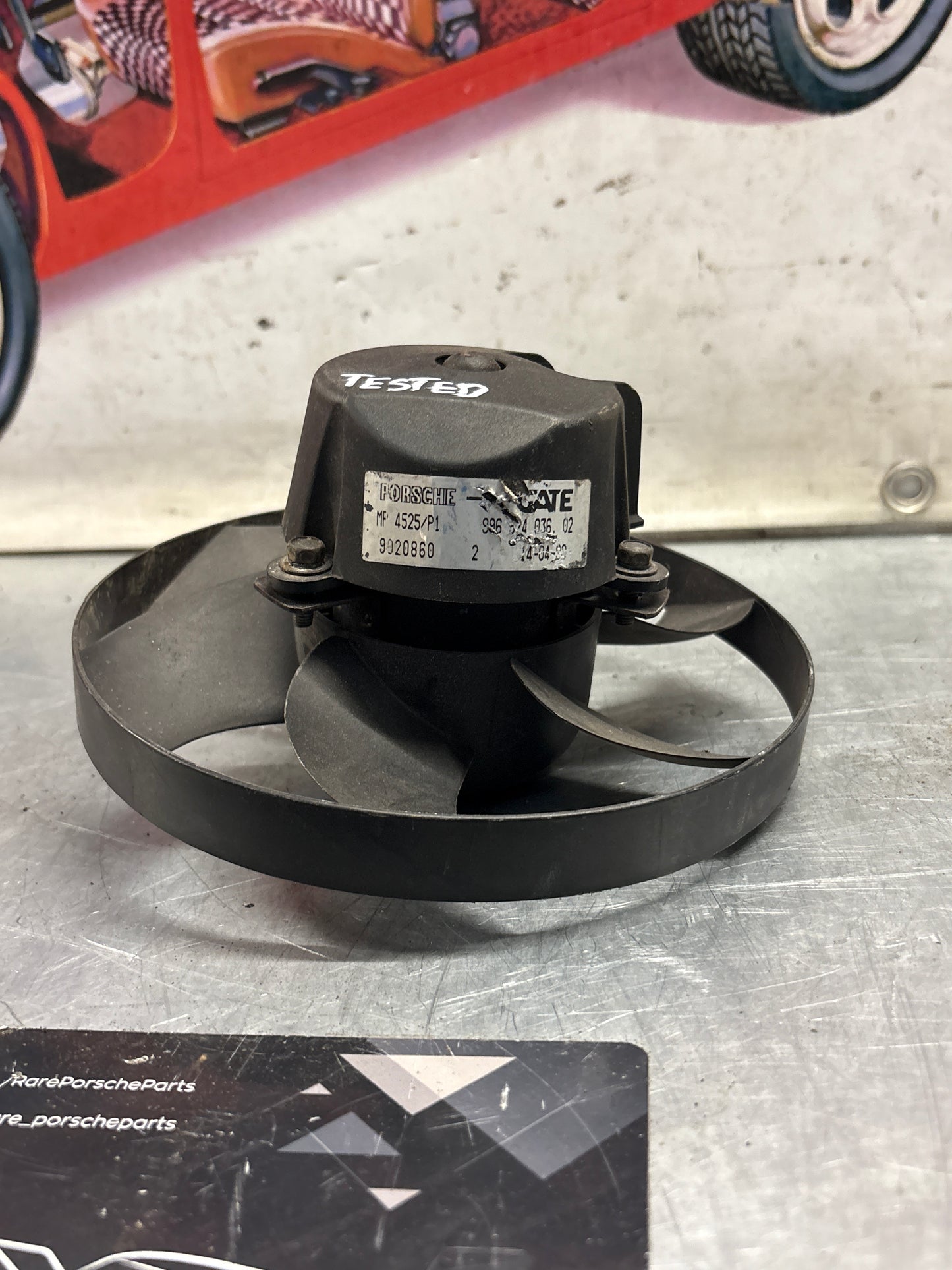 Porsche 911 996 Rear deck wing cooling fan, used 99662403602