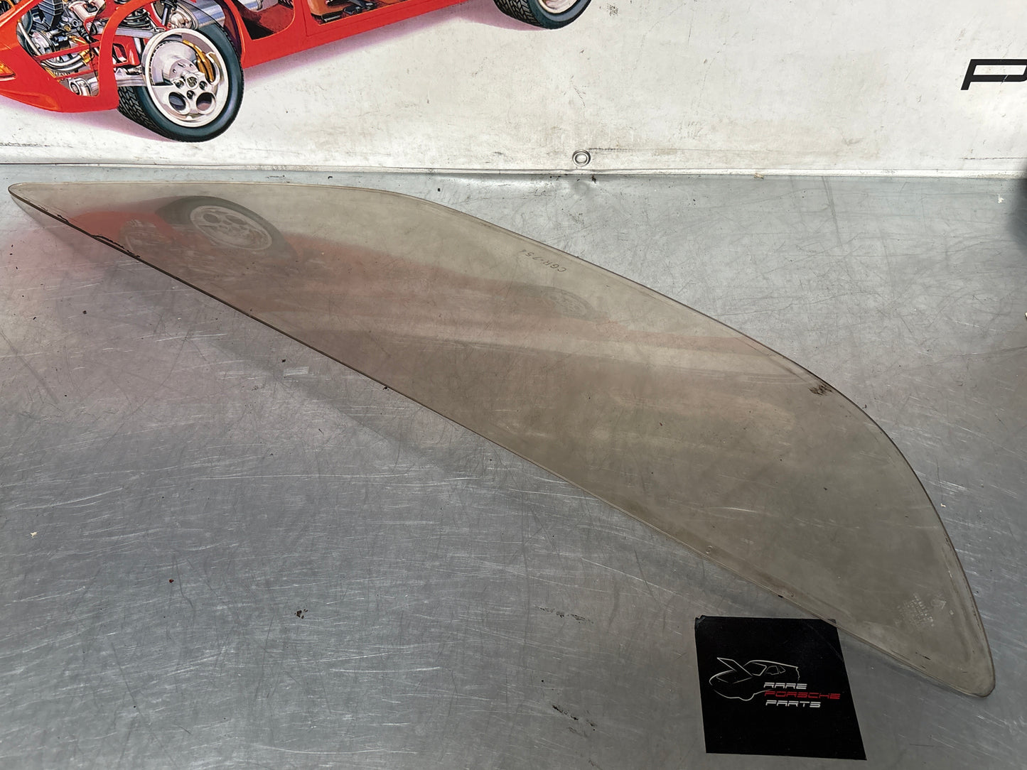 Porsche 928 rear quarter side glass, brown right, 92854310408 used