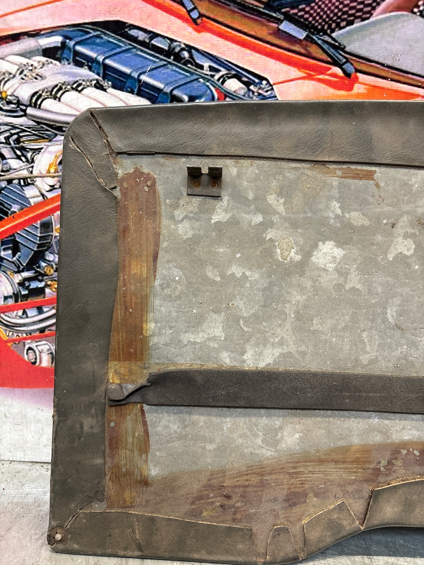 Porsche 928 sun roof headliner trim, greyish green, used 92856406950QC2